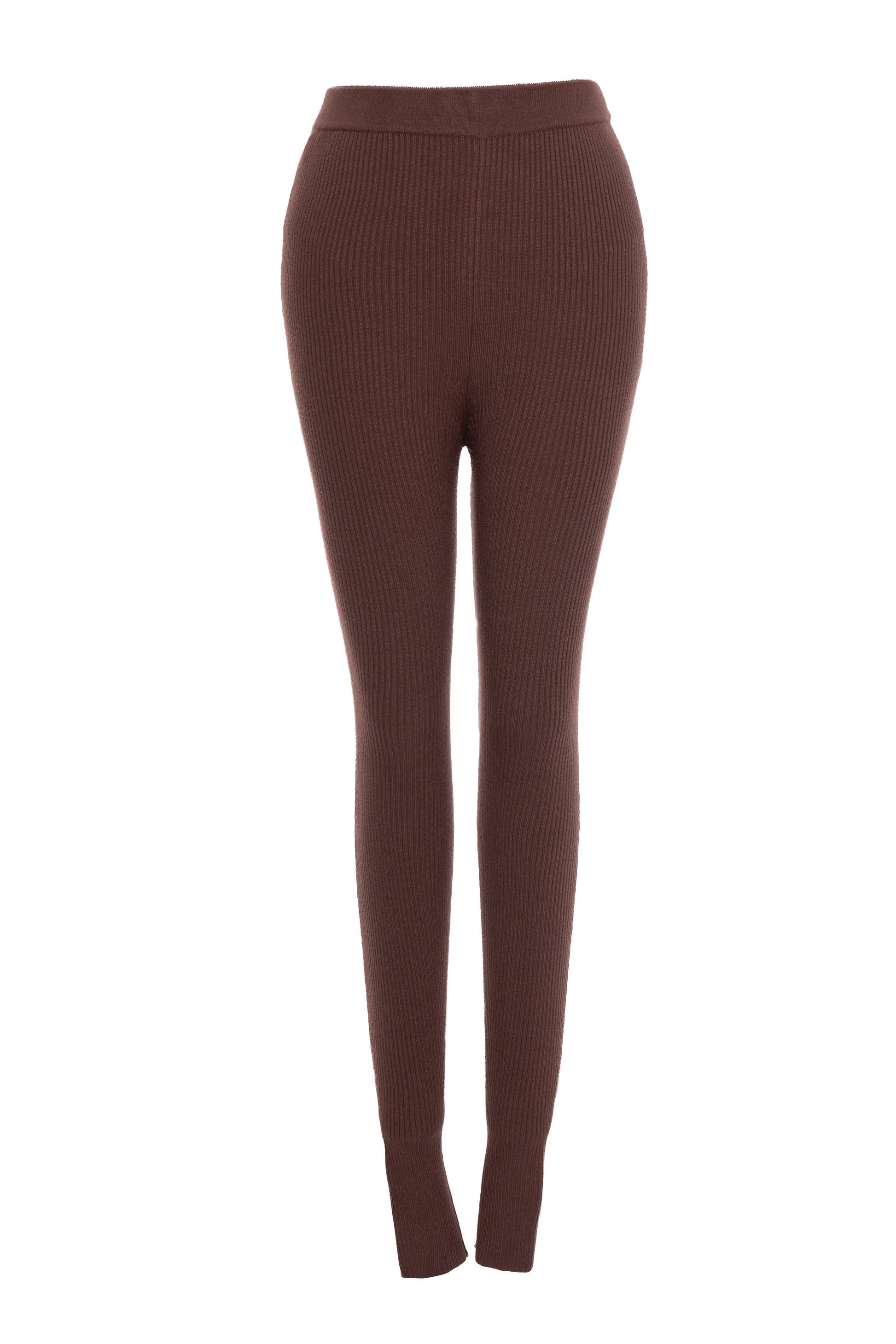 Chocolate Naaya Ribbed Leggings JLUXLABEL