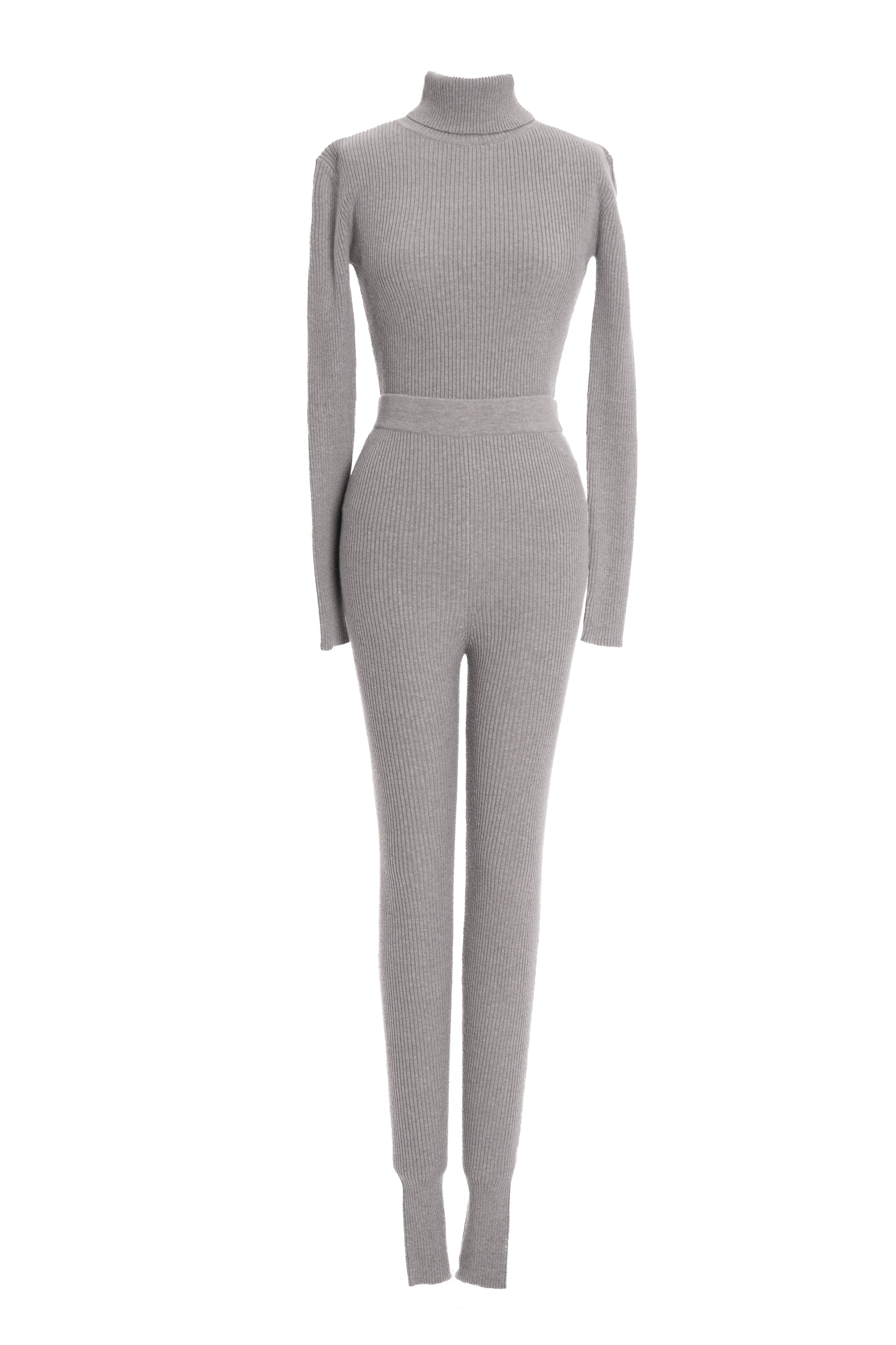 Heather Grey Arlett Turtleneck Bodysuit JLUXLABEL