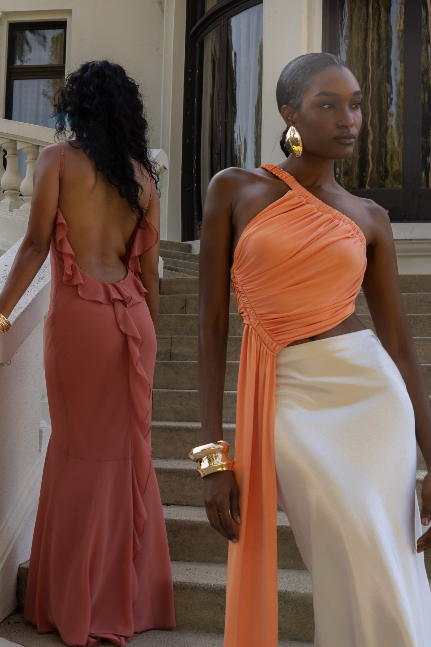 Peach Spotlight Draped Top JLUXLABEL