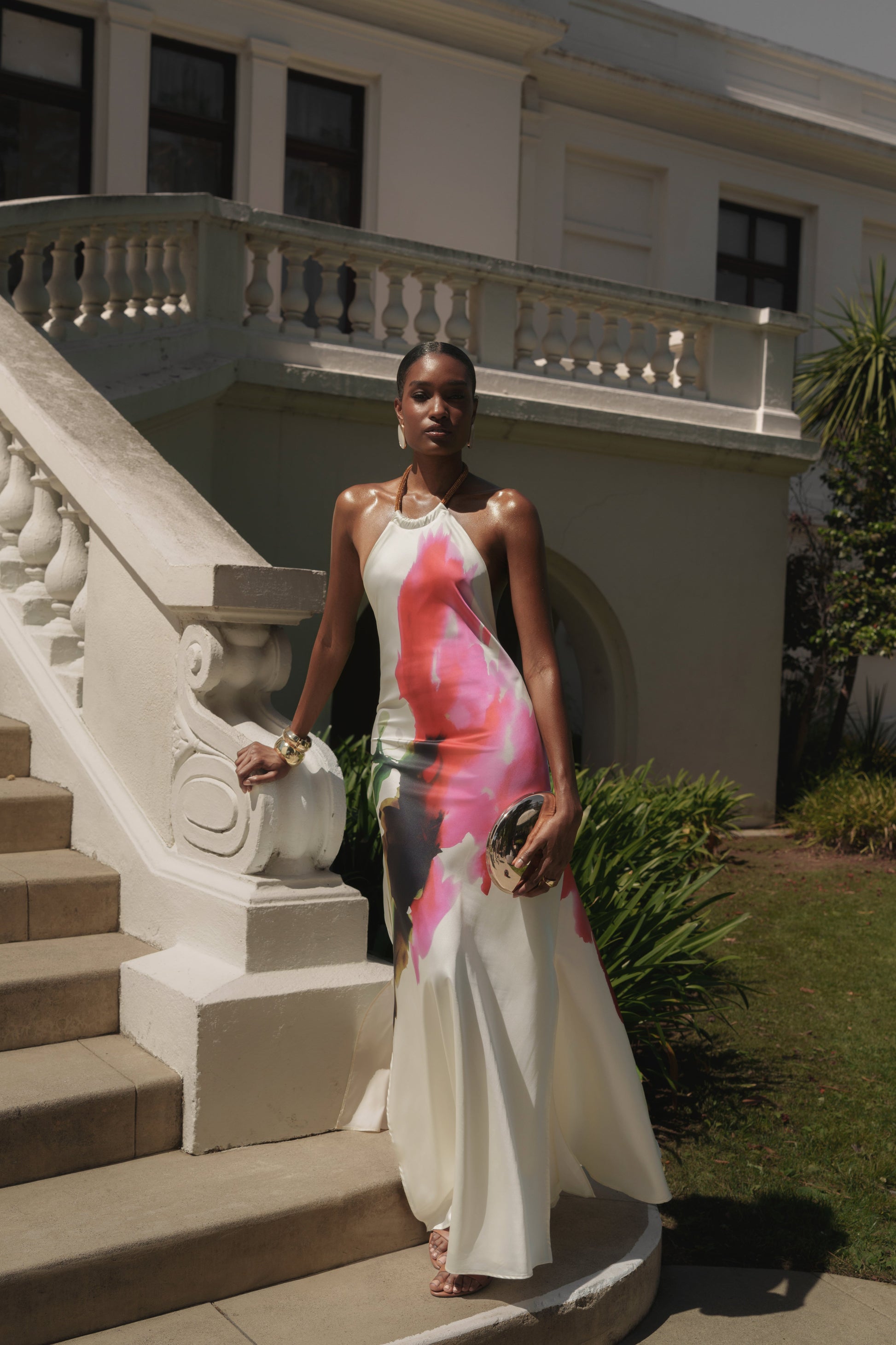 Ivory Print Audrey Maxi Dress JLUXLABEL
