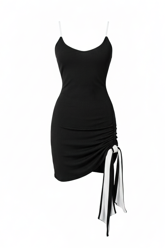 White/Black Mirage Reversible Mini Dress JLUXLABEL