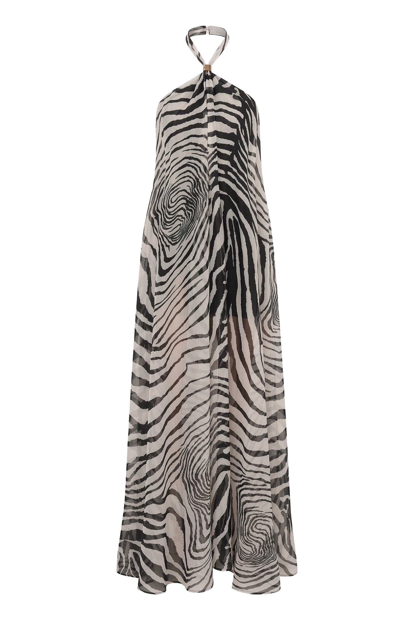 PRE-ORDER Zebra Print Jolene Halter Dress NEWFASHIONEDGE