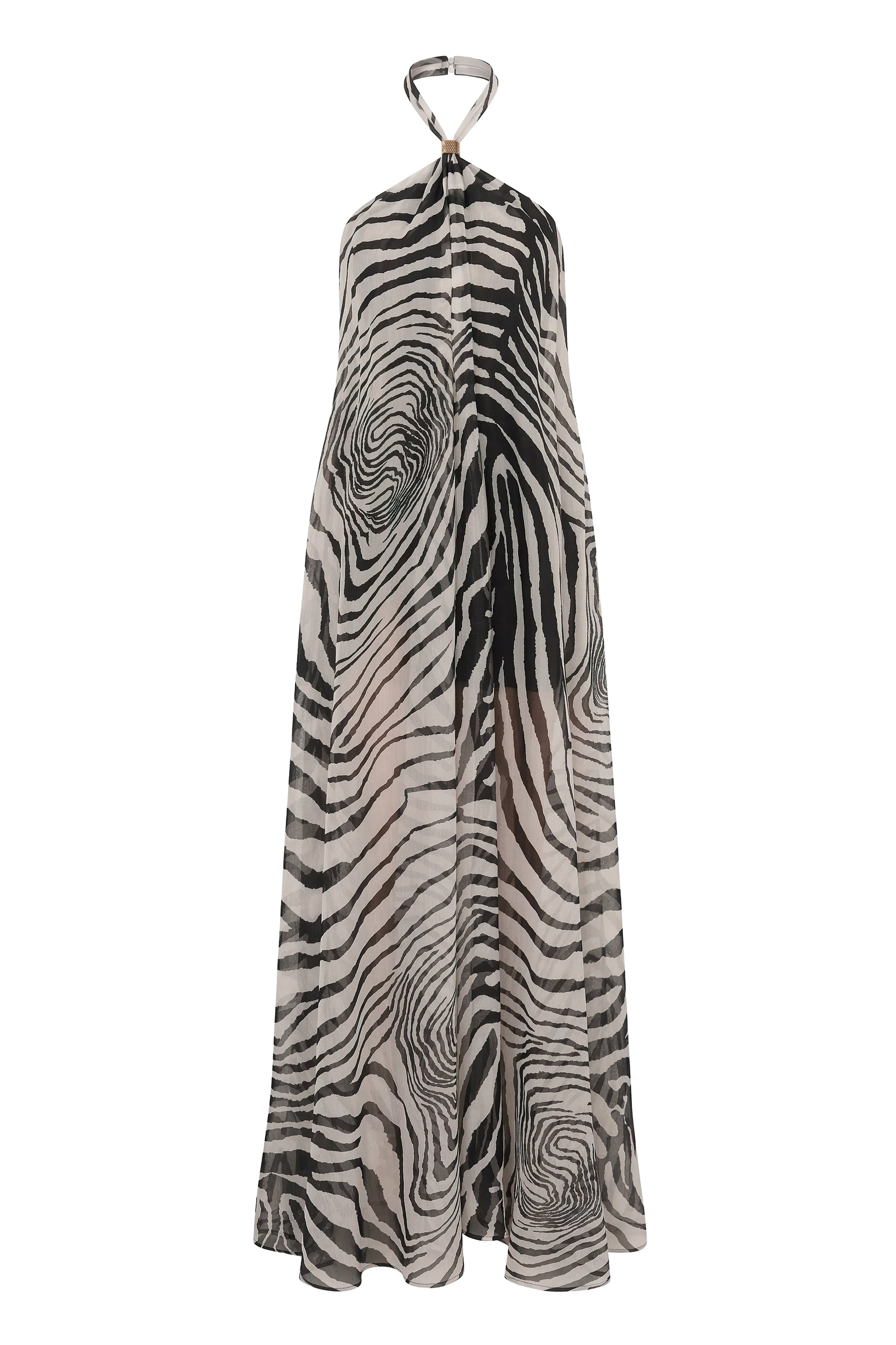 PRE-ORDER Zebra Print Jolene Halter Dress NEWFASHIONEDGE