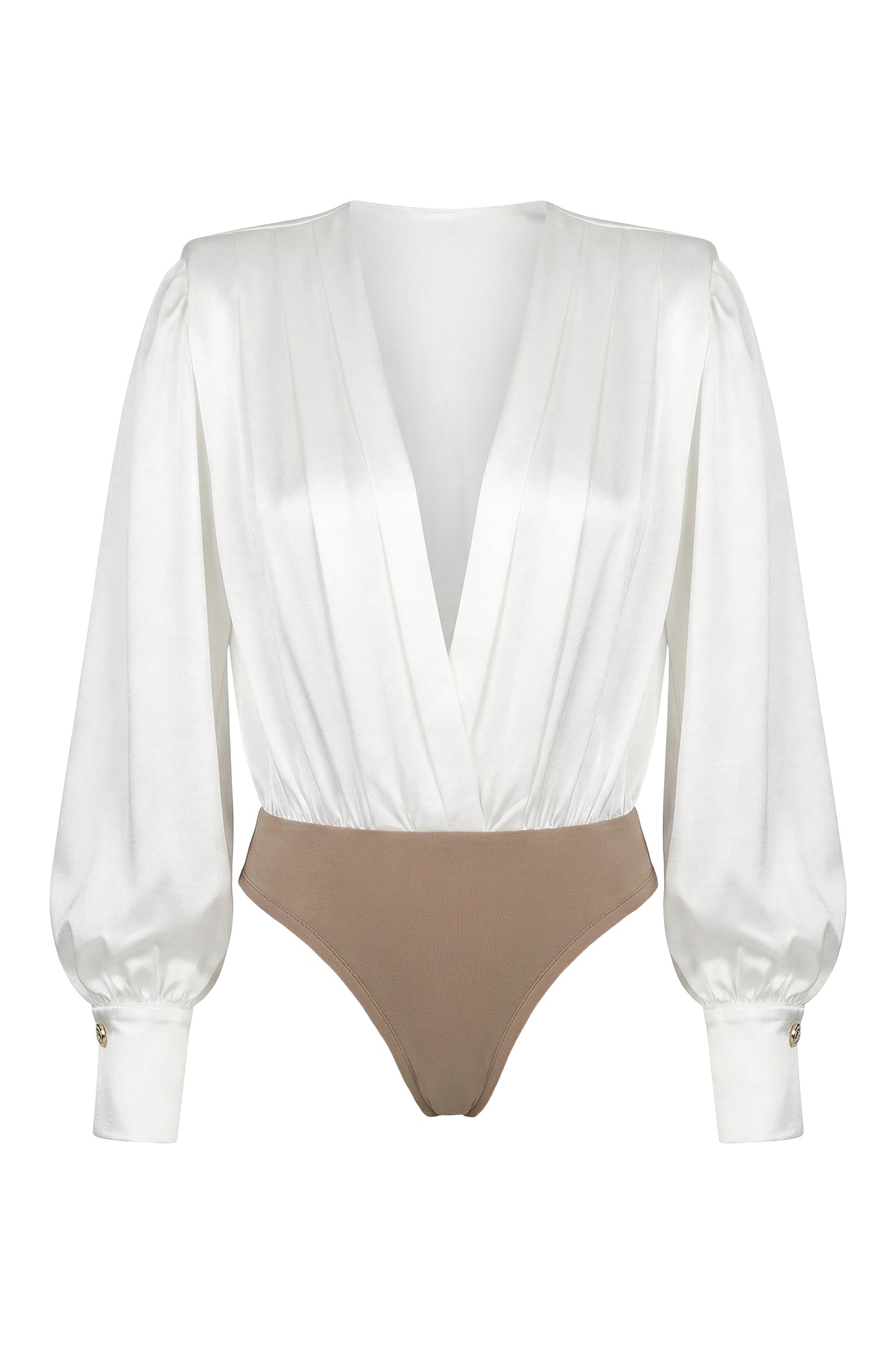 White Satin Radiance Bodysuit JLUXLABEL
