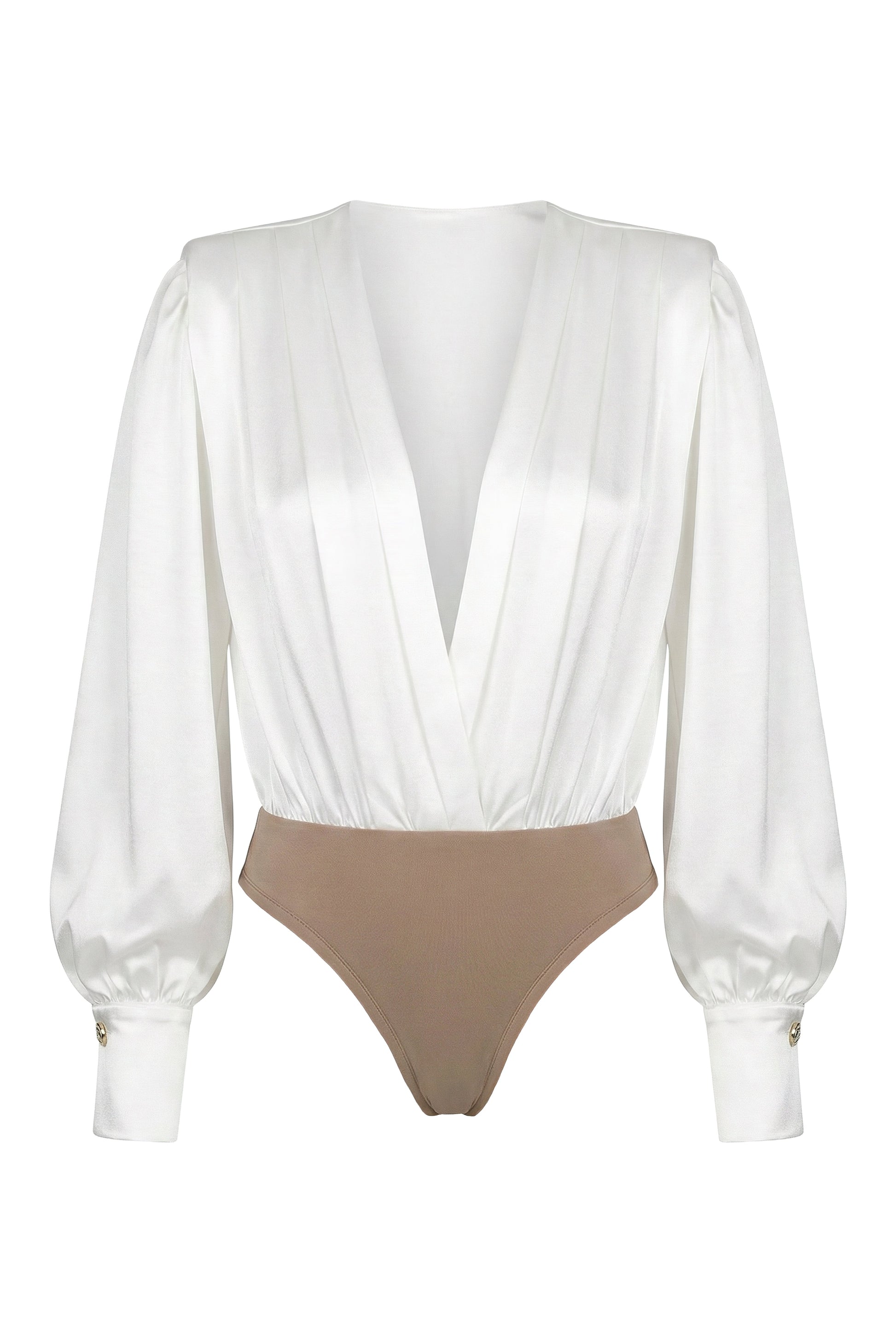 White Satin Radiance Bodysuit JLUXLABEL