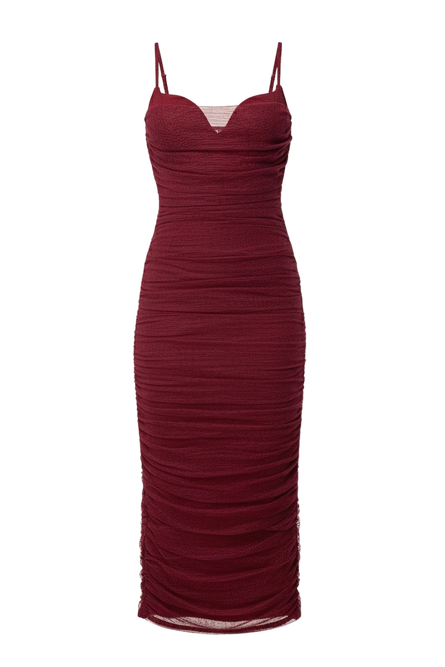 Burgundy True Form Midi Dress JLUXLABEL