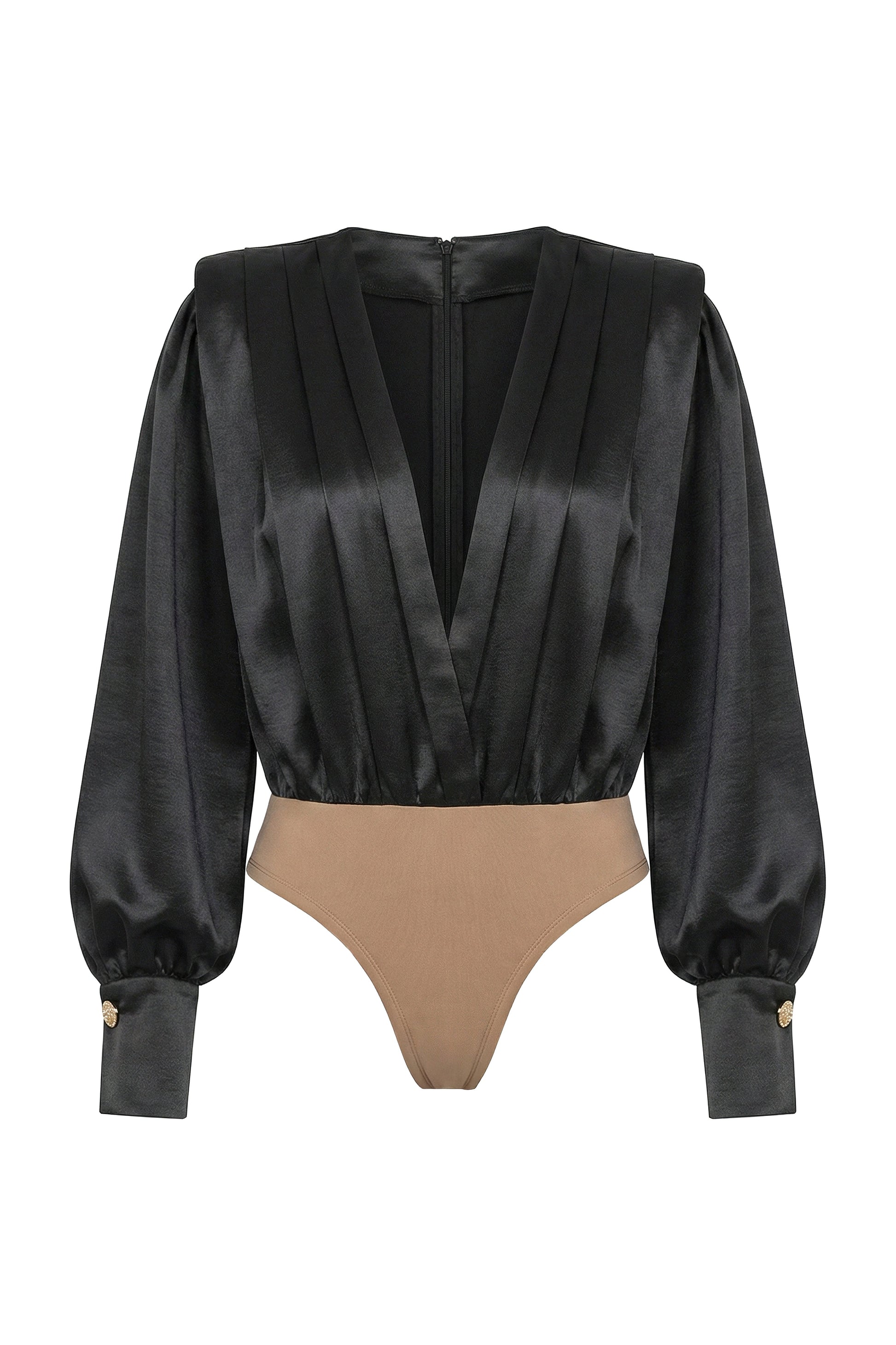 Black Satin Radiance Bodysuit JLUXLABEL