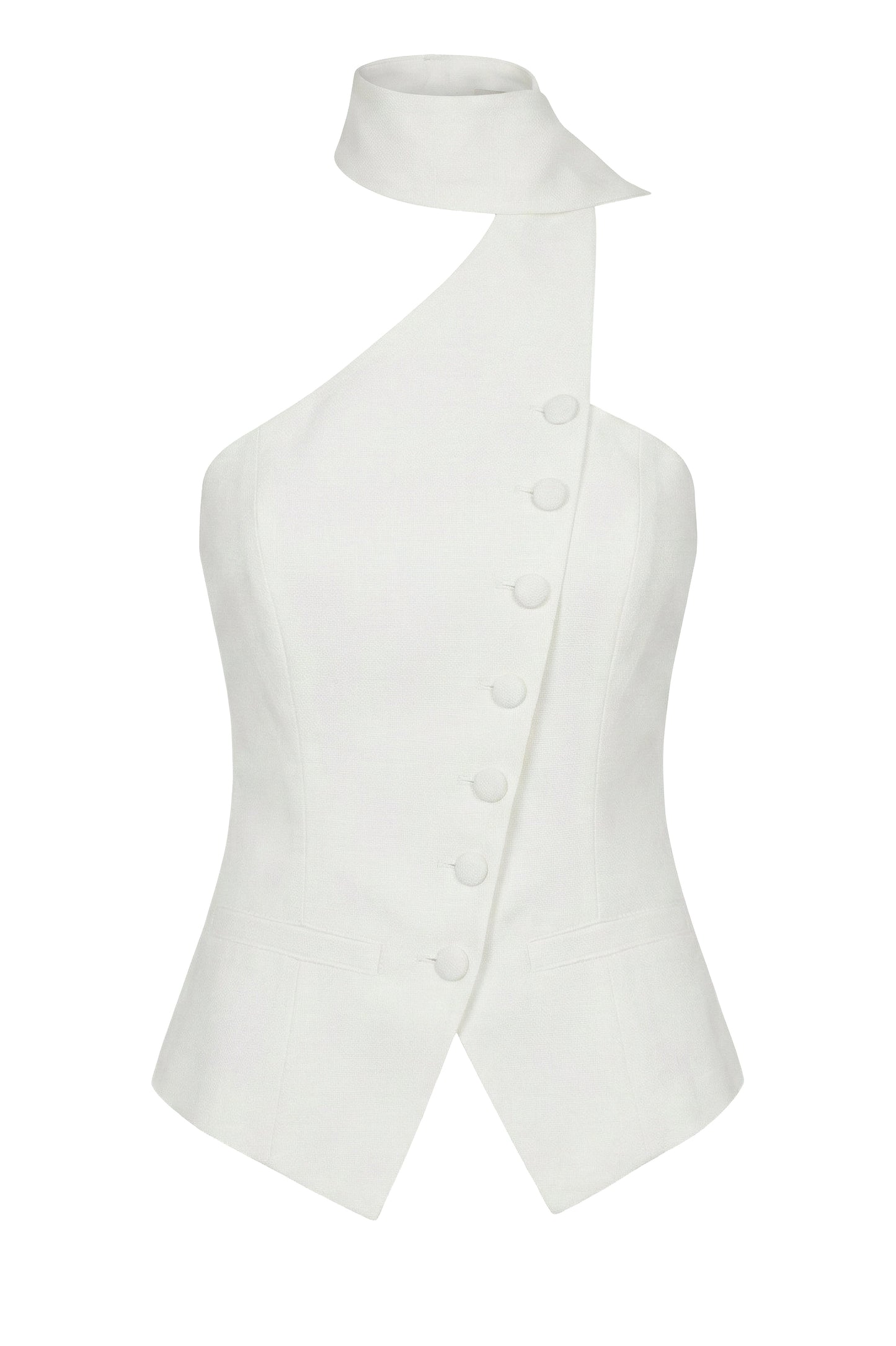 PRE-ORDER Ivory Asymmetric Scarf Top