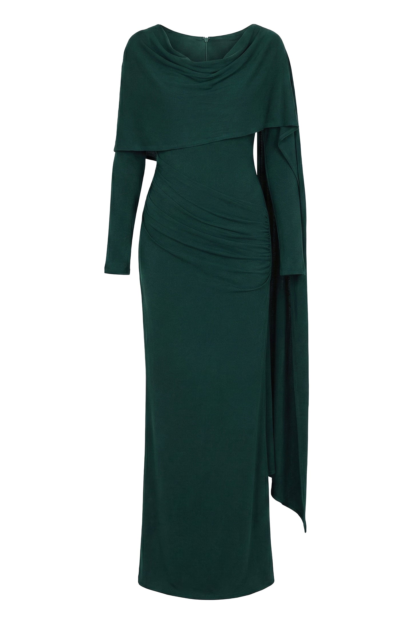 Emerald Glitz Asymmetric Maxi Dress JLUXLABEL