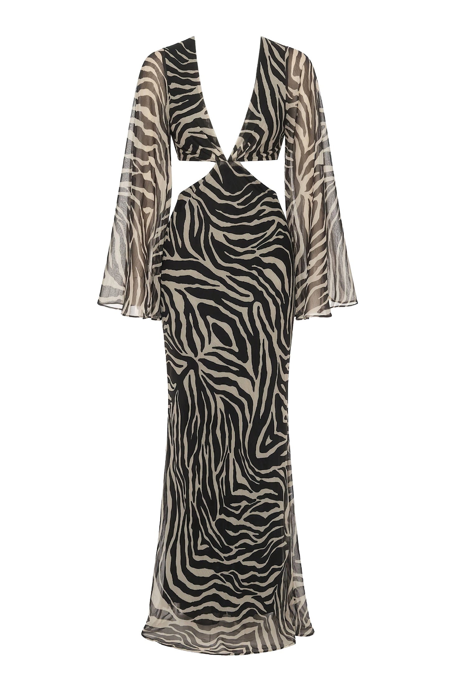 Black Zebra Instincts Print Maxi Dress JLUXLABEL