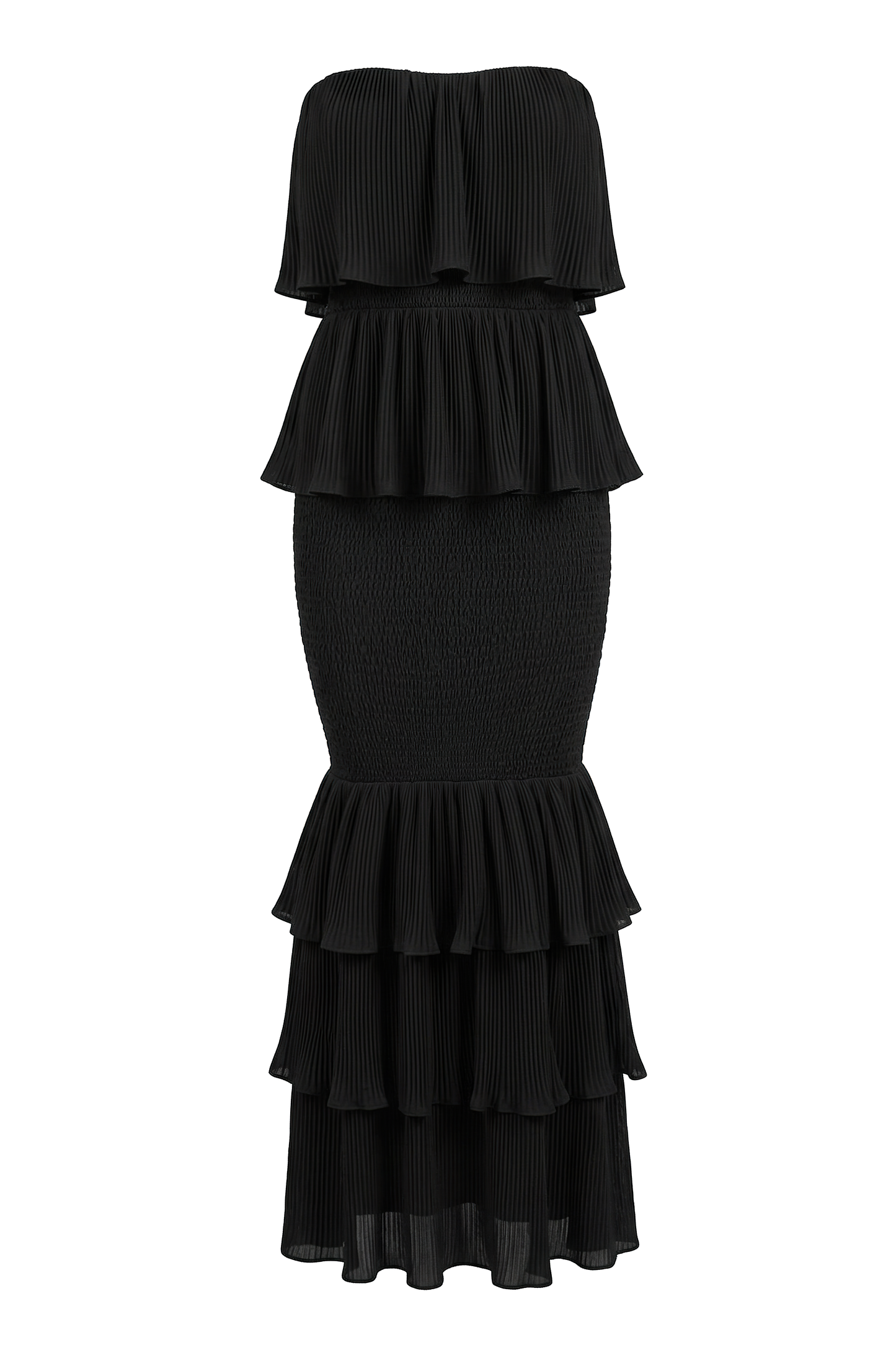 Black Casa Blanca Ruffle Dress JLUXLABEL