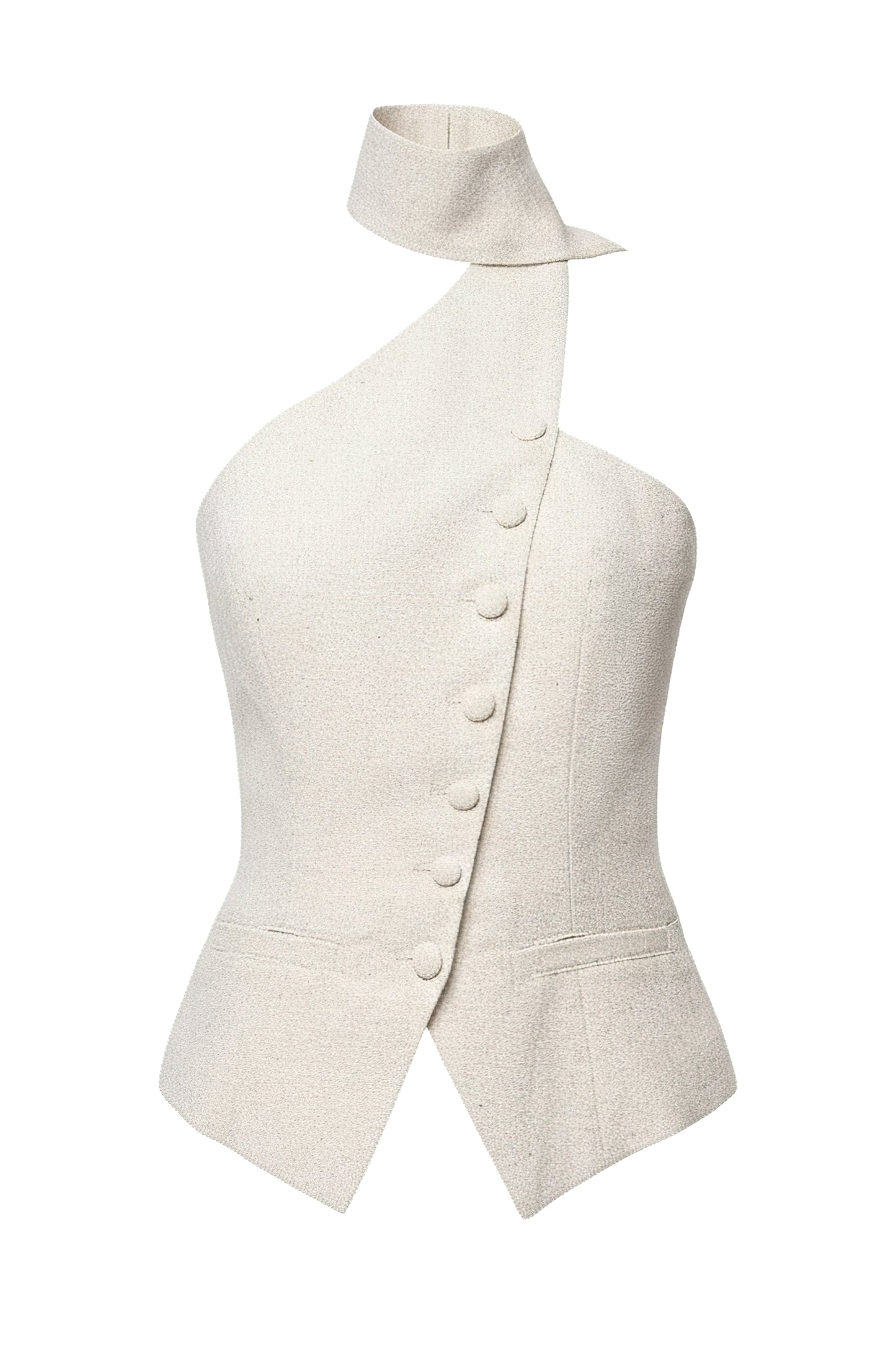 PRE-ORDER Oatmeal Asymmetric Scarf Top