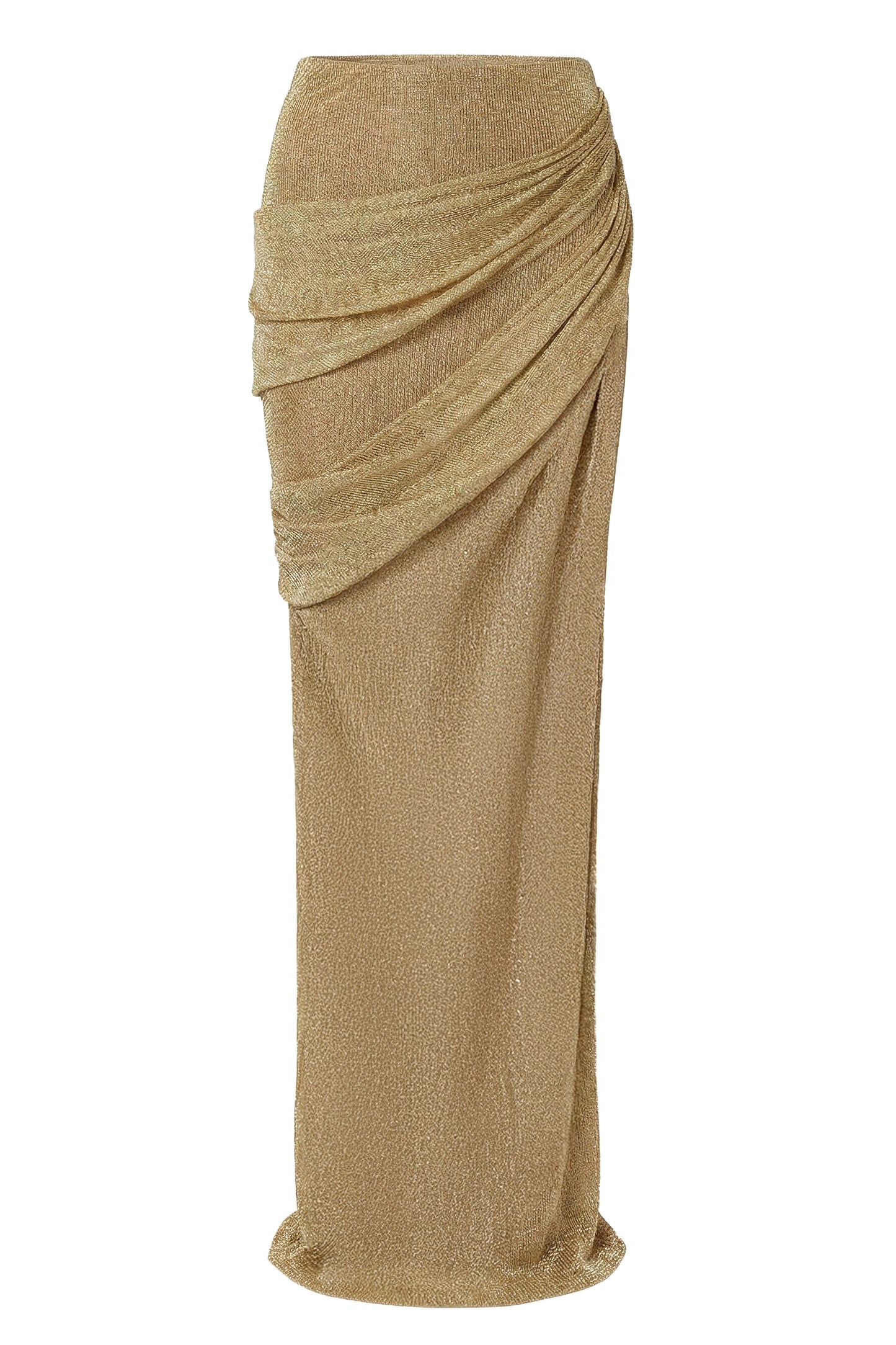 Gold Opulent Metallic Maxi Skirt JLUXLABEL