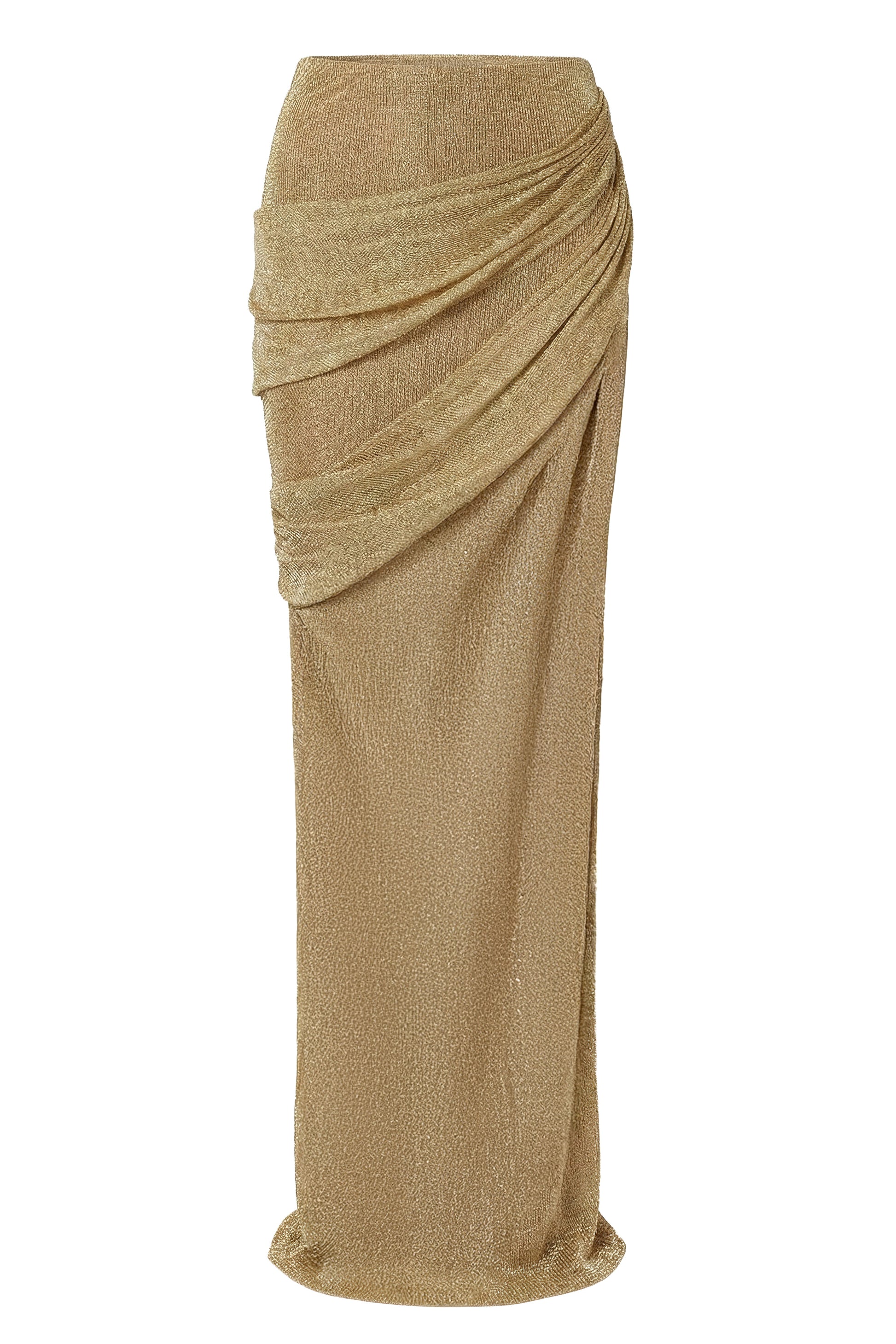 Gold Opulent Metallic Maxi Skirt JLUXLABEL