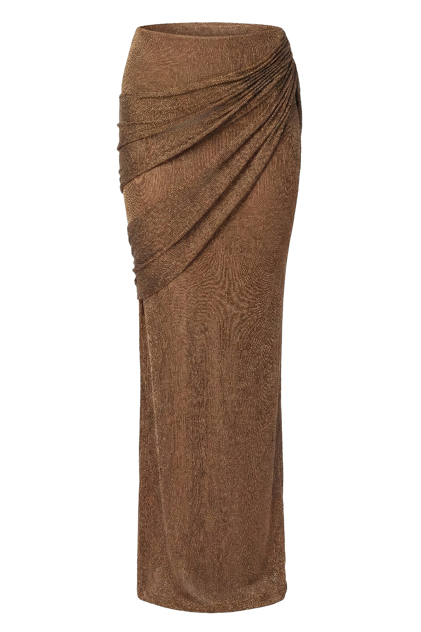 Bronze Opulent Metallic Maxi Skirt JLUXLABEL