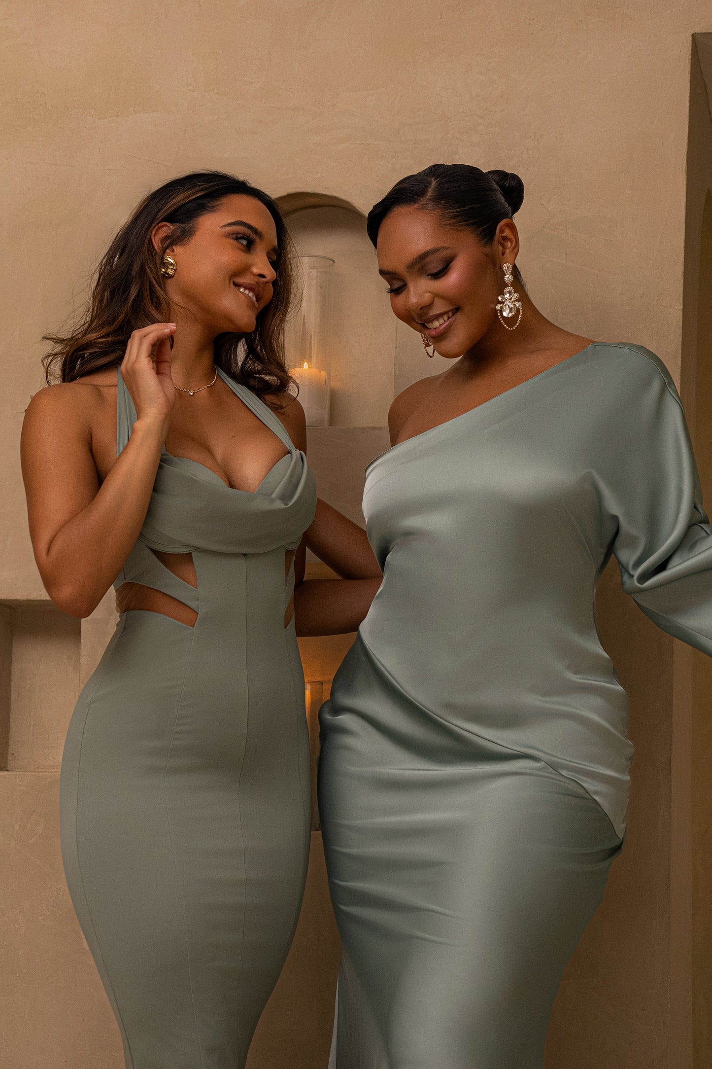 Sage Femme Drape Maxi Dress JLUXLABEL