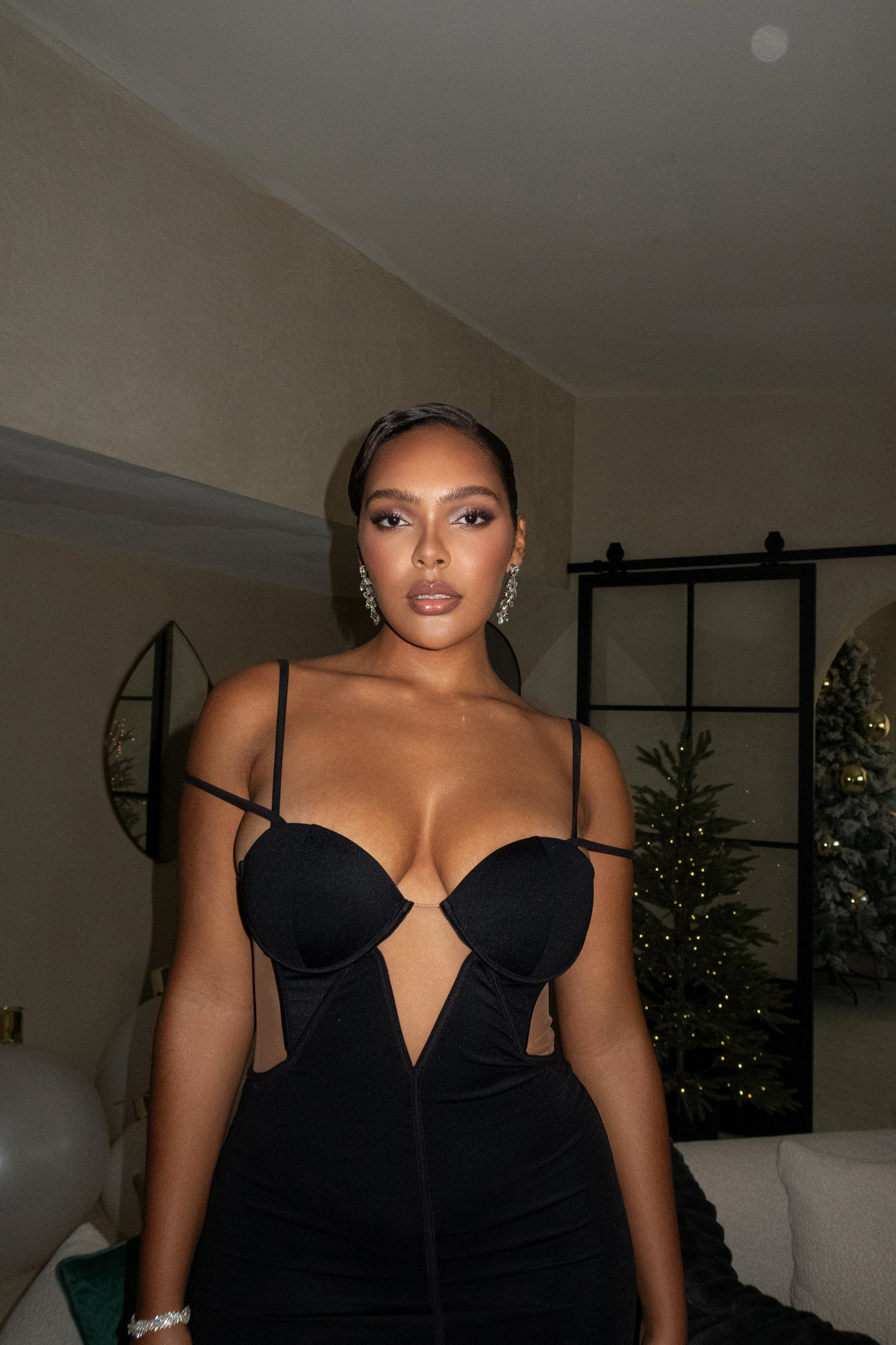 Black Enchantment Bustier Maxi Dress JLUXLABEL