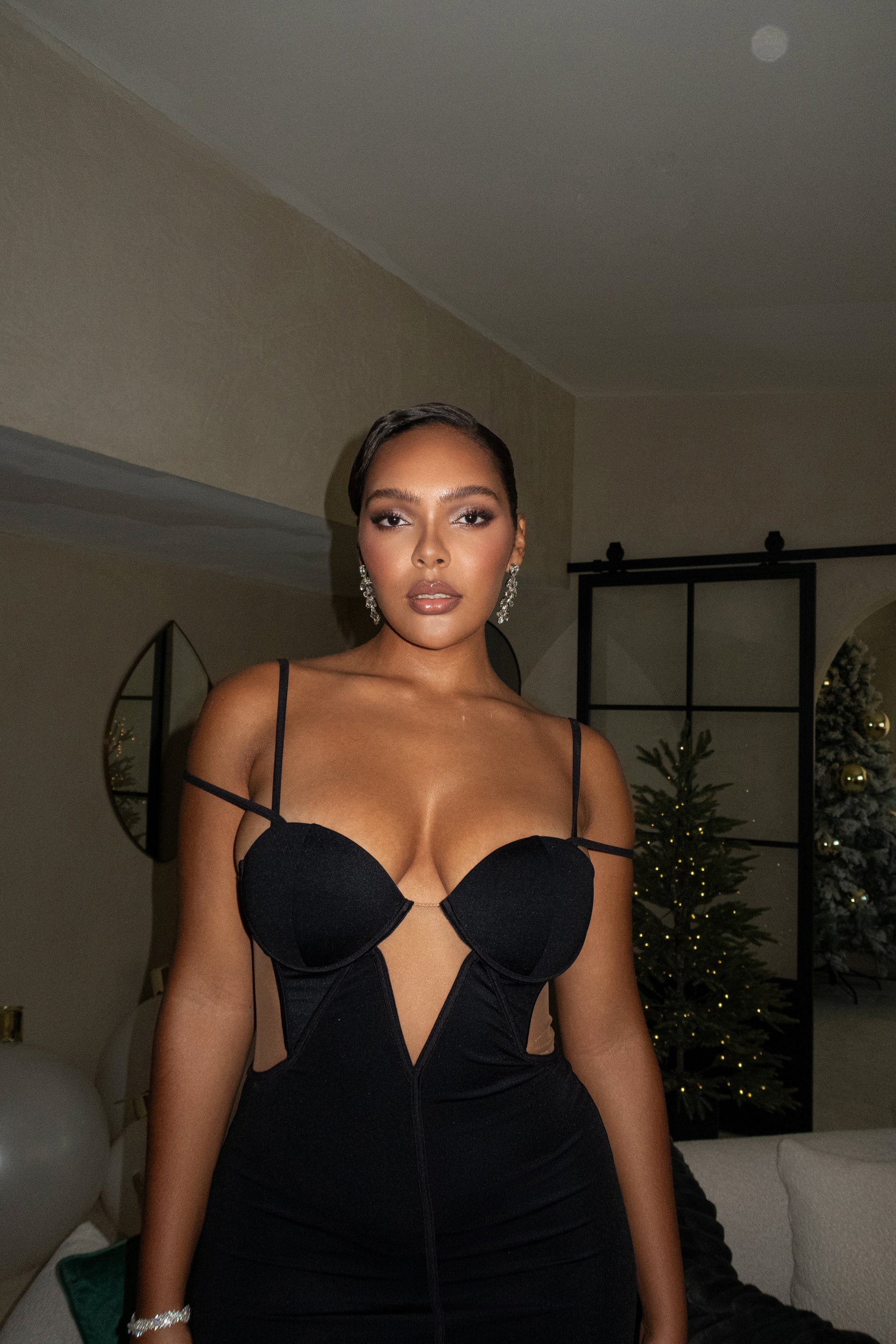 Black Enchantment Bustier Maxi Dress JLUXLABEL