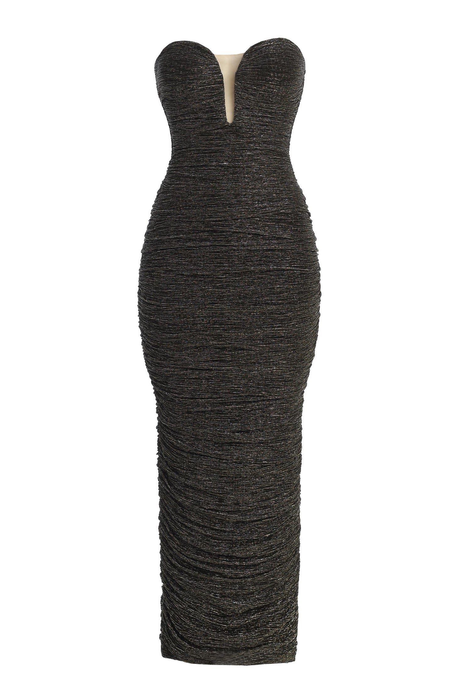 Black/Gold Metallic Mesh Maxi Dress JLUXLABEL