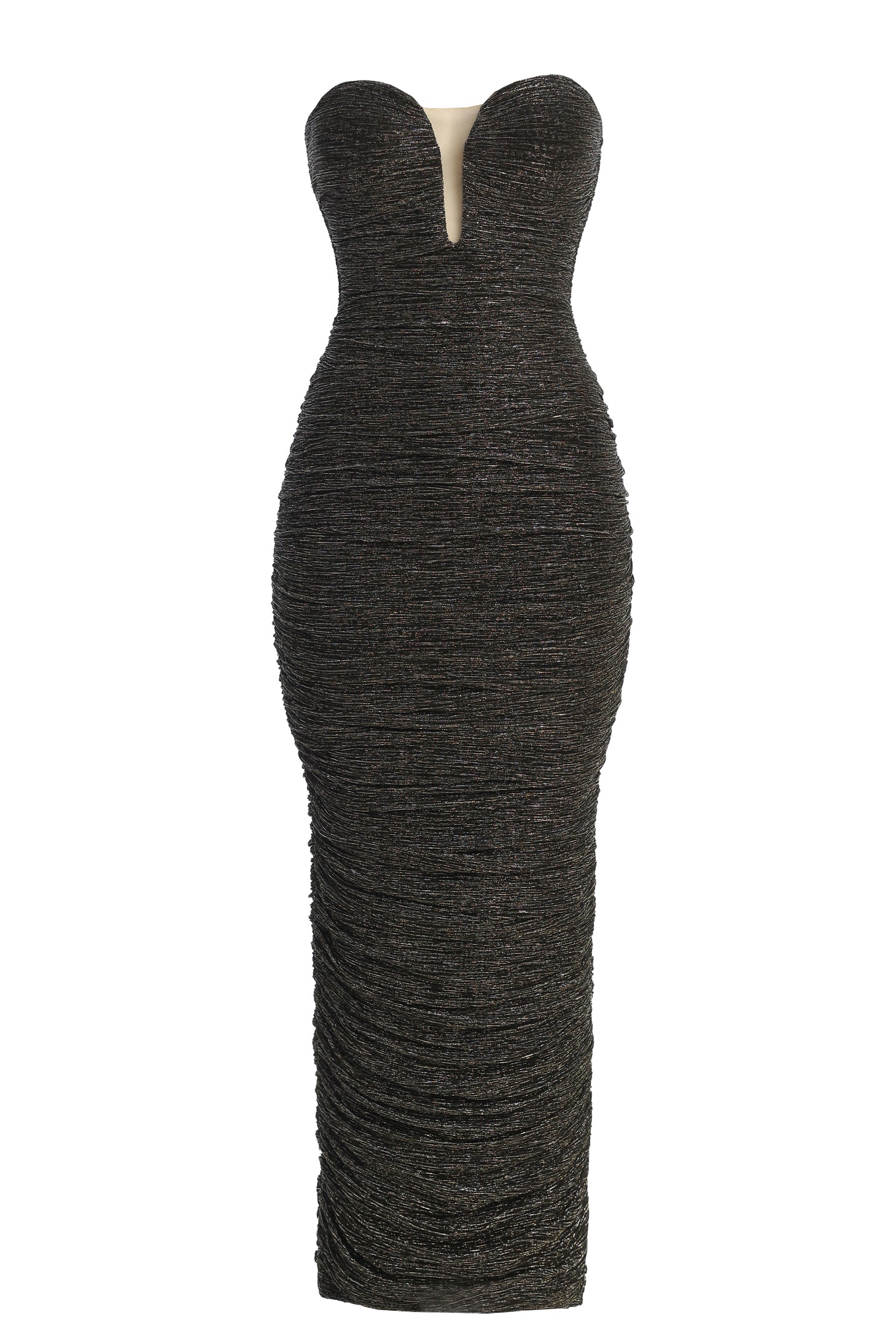 Black/Gold Metallic Mesh Maxi Dress JLUXLABEL