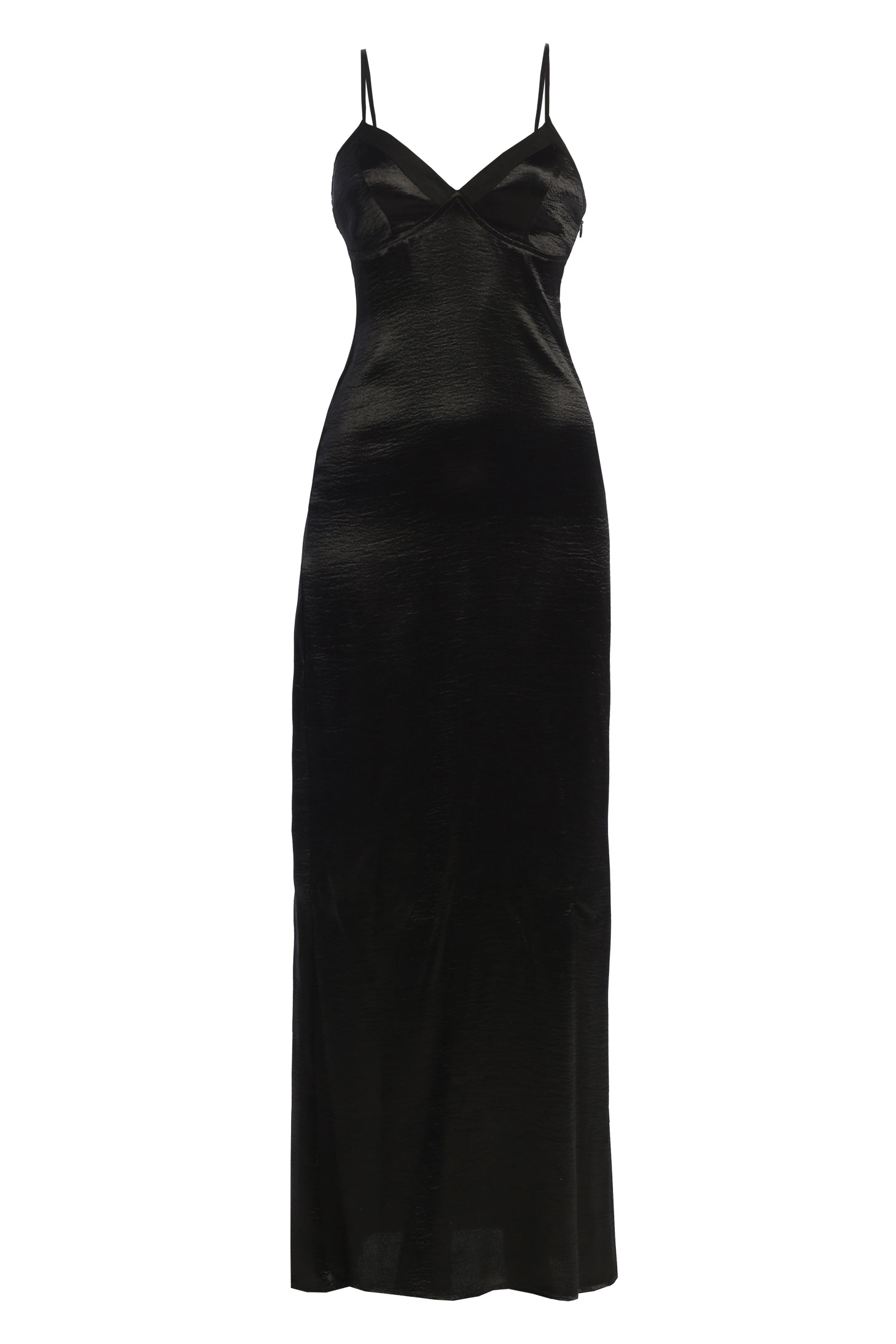 Black Surreal Satin Maxi Dress JLUXLABEL