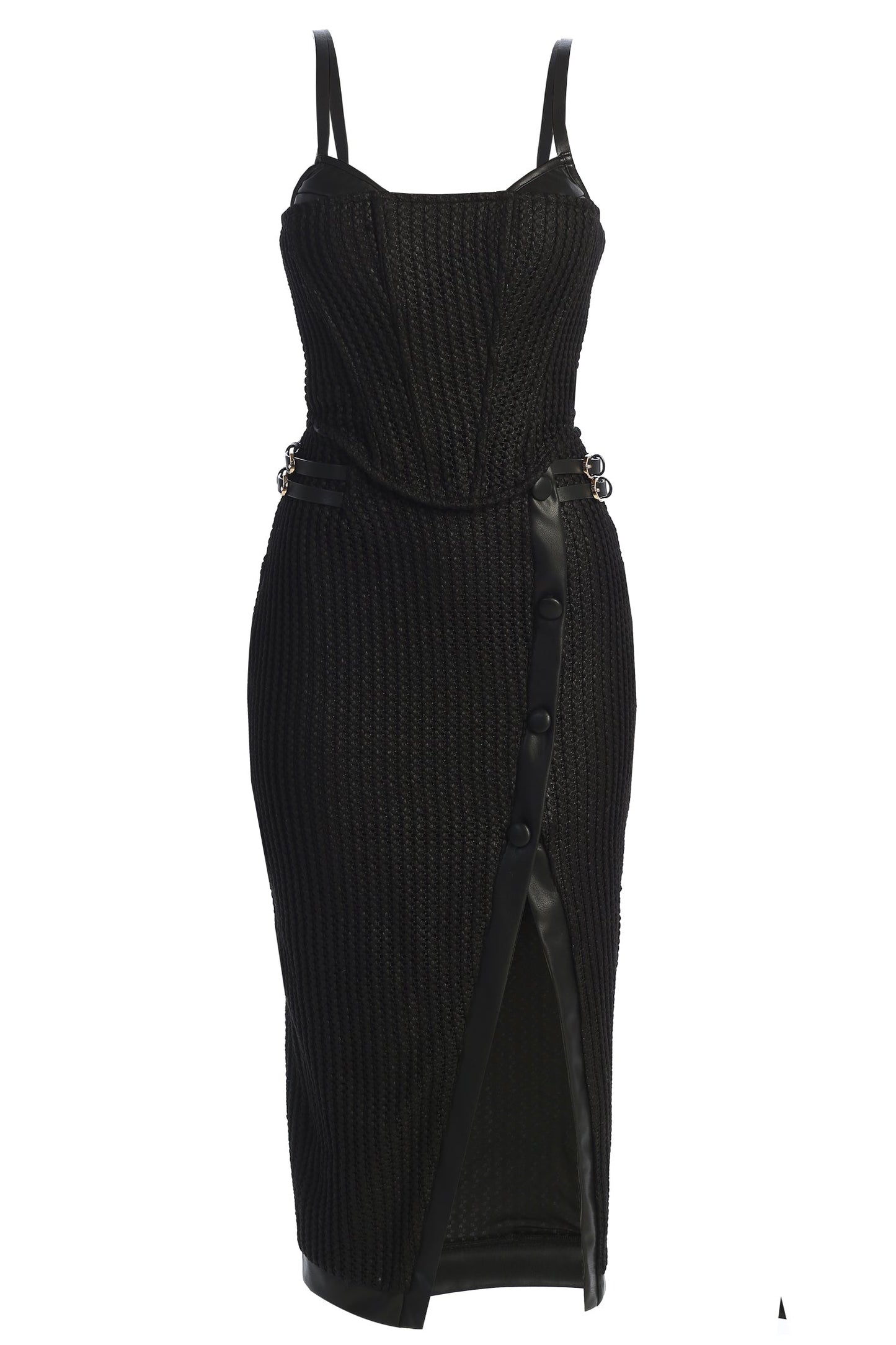 Black Textured Harley Corset Top JLUXLABEL