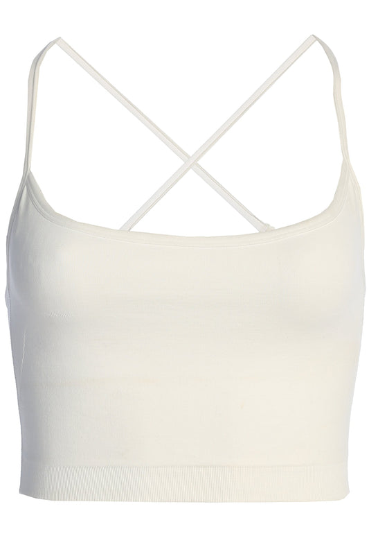 White Active Crop Top
