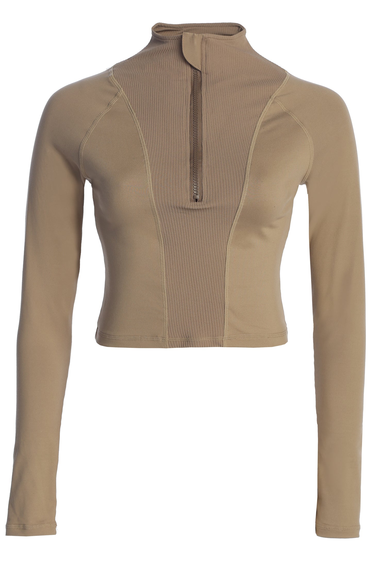 Beige Momentum Ribbed Top JLUXLABEL