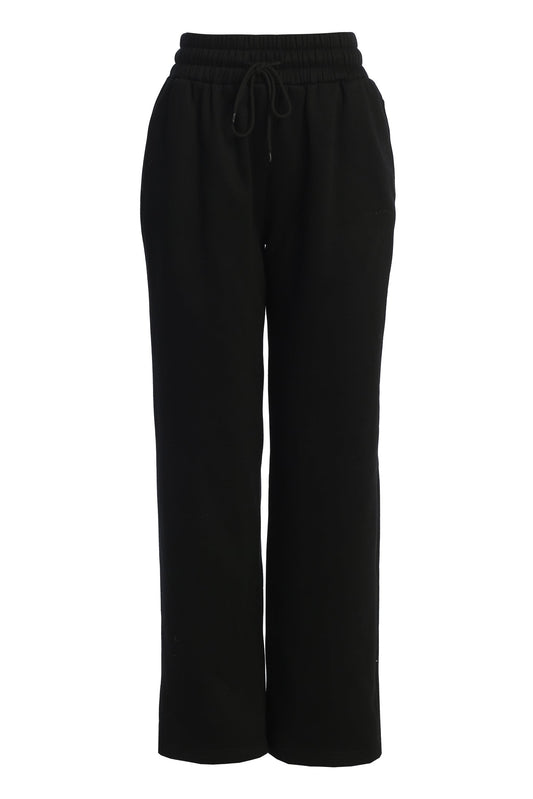 Black JLUXLABEL Logo Fleece Pants JLUXLABEL