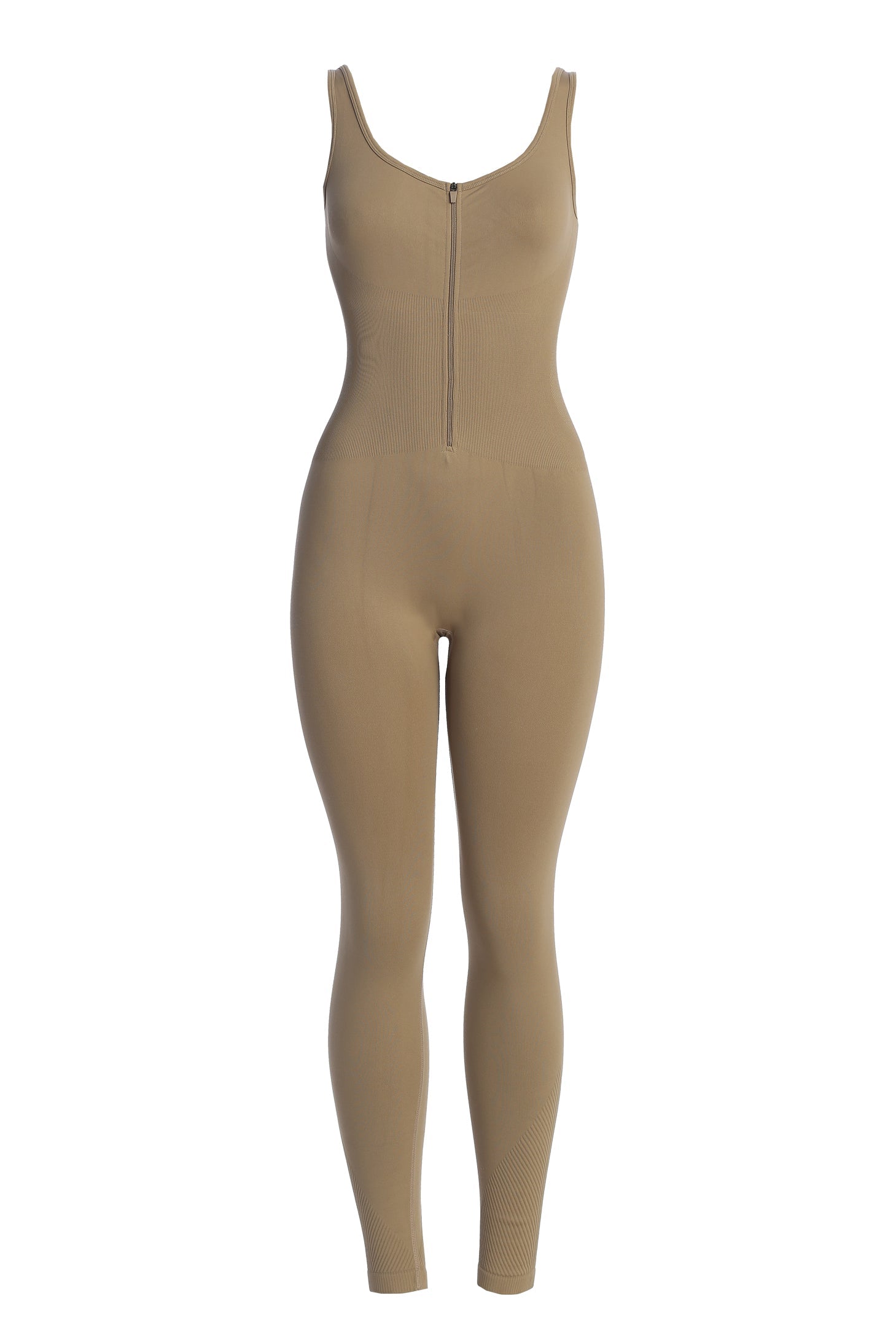 Beige Pure Form Jumpsuit JLUXLABEL