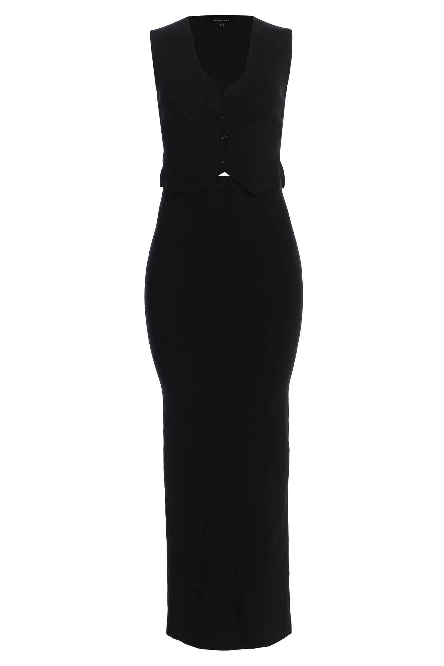 Black Cassidy Two Piece Skirt Set JLUXLABEL
