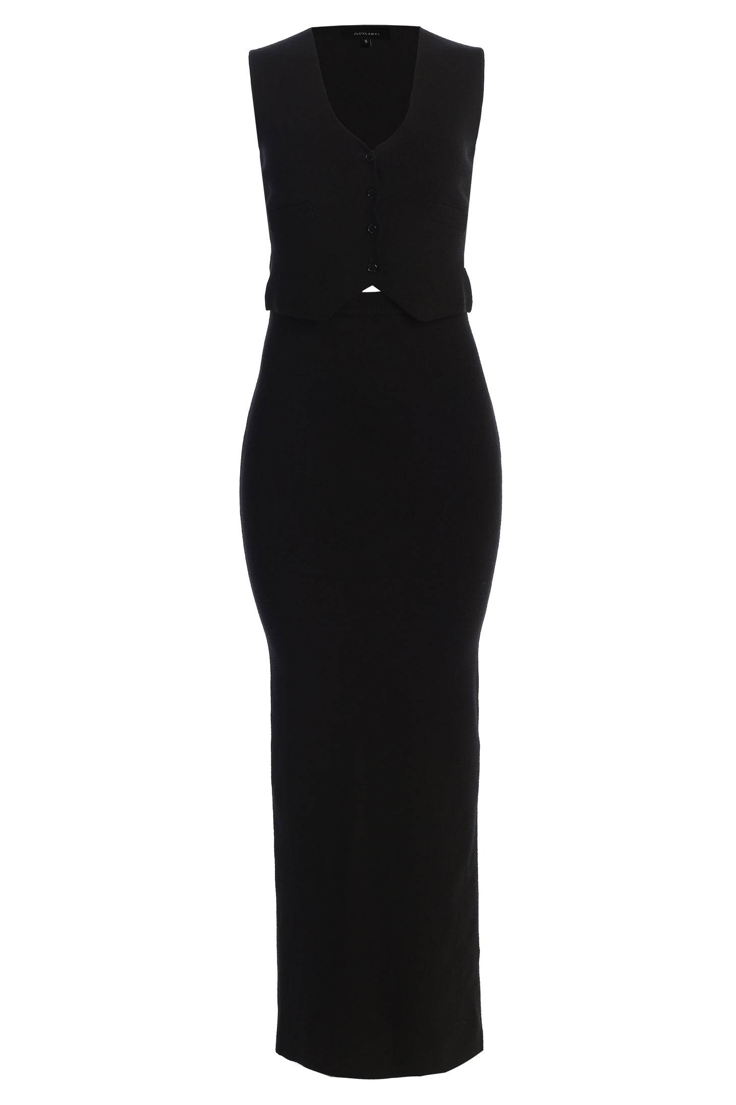 Black Cassidy Two Piece Skirt Set JLUXLABEL