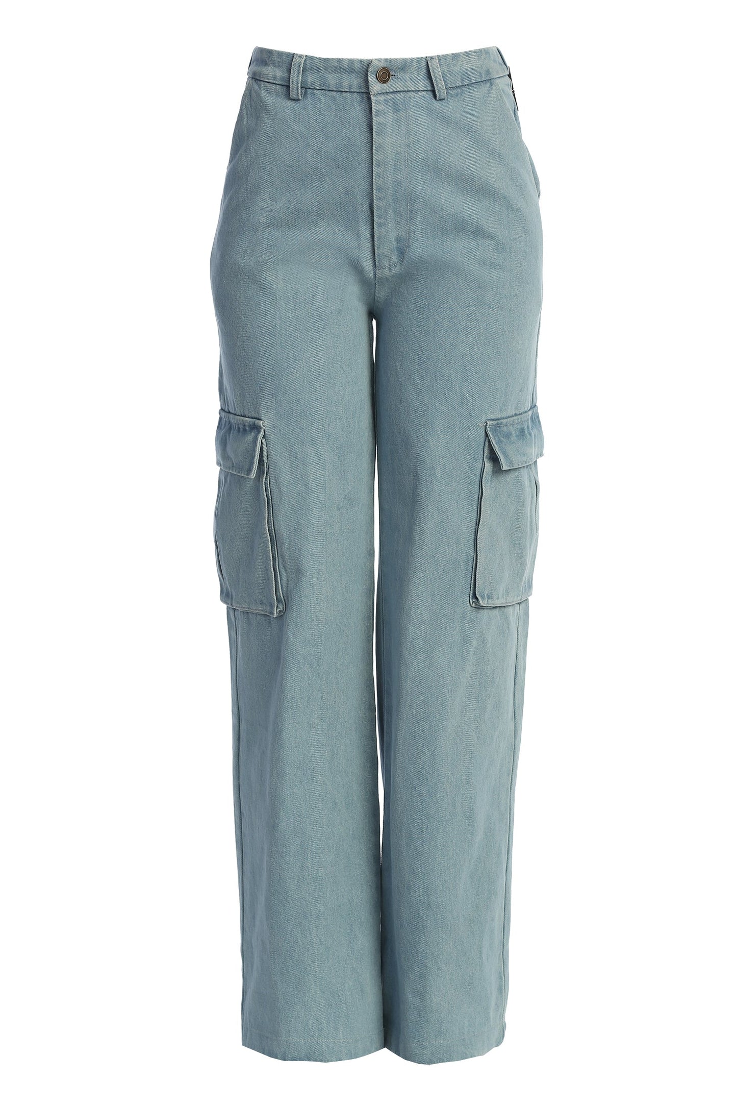 Medium Wash Denim Utility Cargo Pants JLUXLABEL