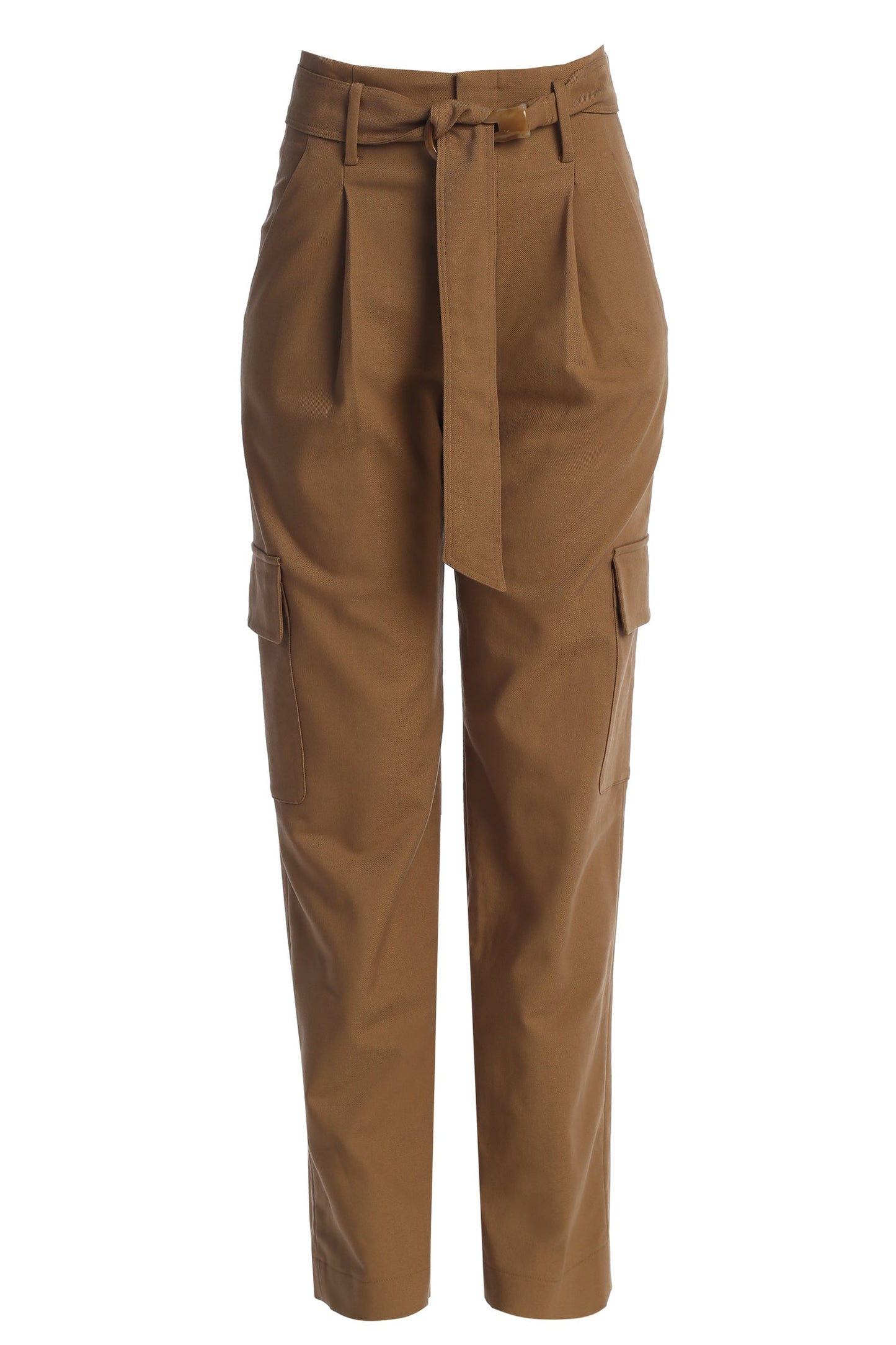 Tan Alexis Belted Cargo Pants JLUXLABEL