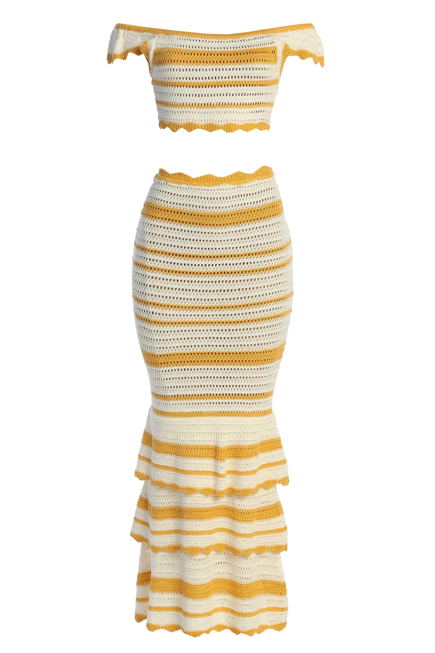 Yellow Corazon Ruffle Skirt Set JLUXLABEL