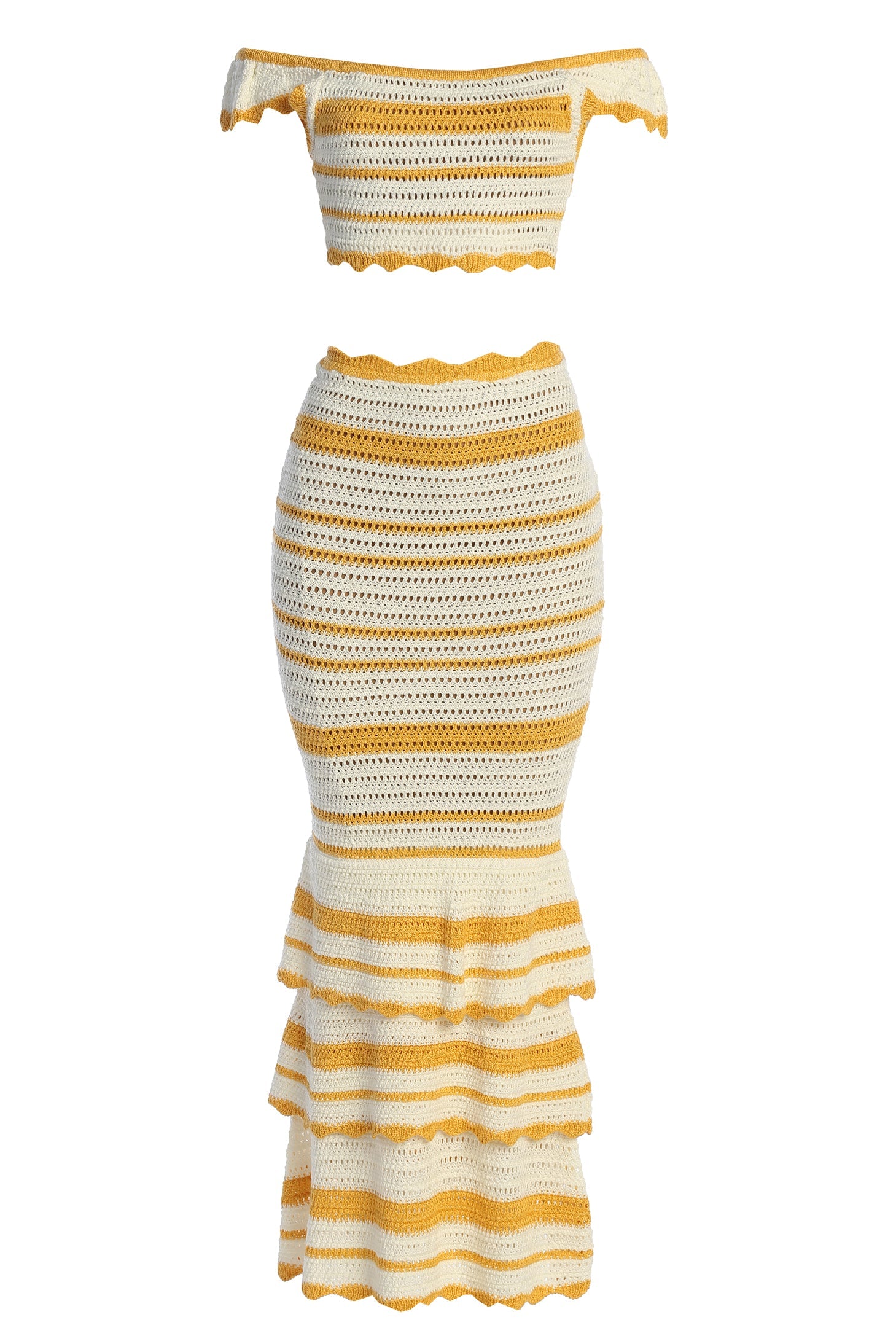 Yellow Corazon Ruffle Skirt Set JLUXLABEL