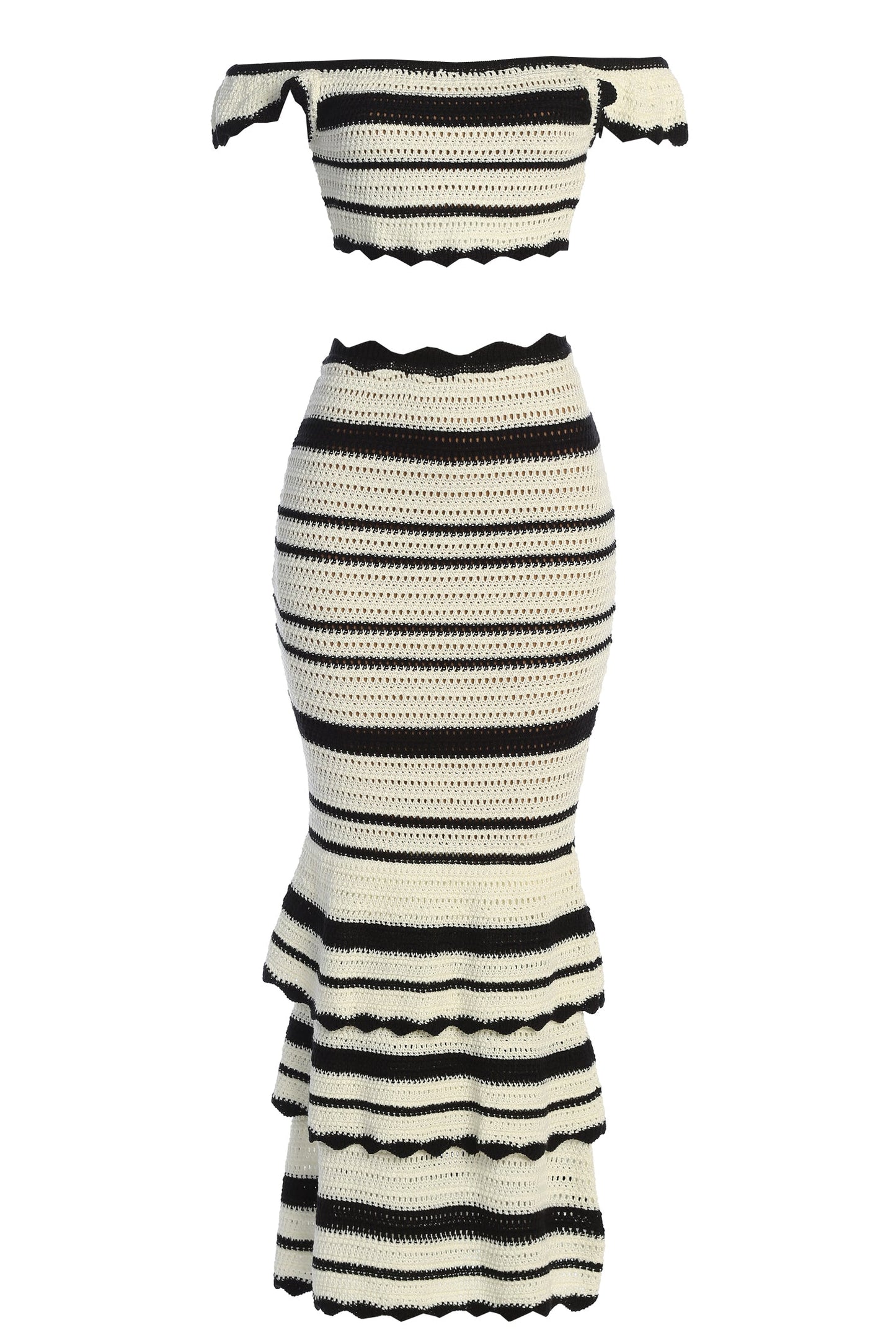 Black Corazon Ruffle Skirt Set JLUXLABEL