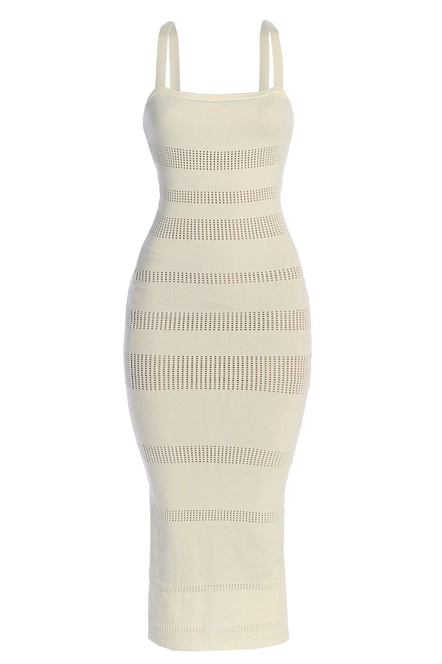 Ivory Sandy Shores Knit Midi Dress JLUXLABEL