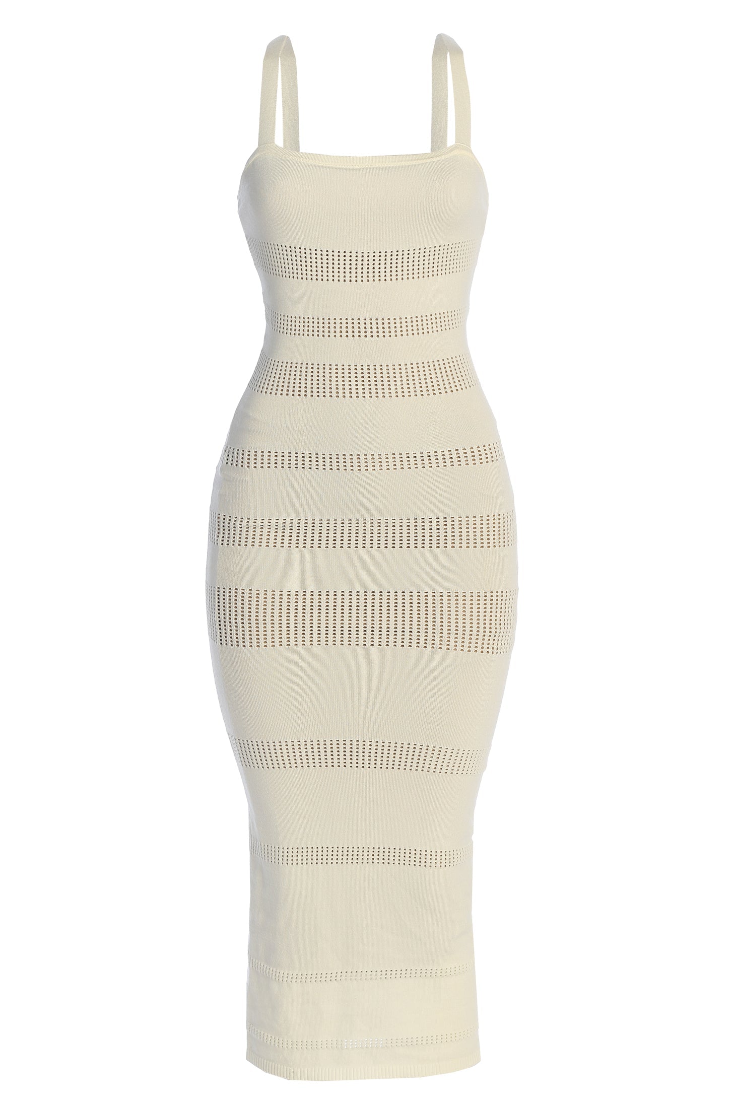 Ivory Sandy Shores Knit Midi Dress JLUXLABEL