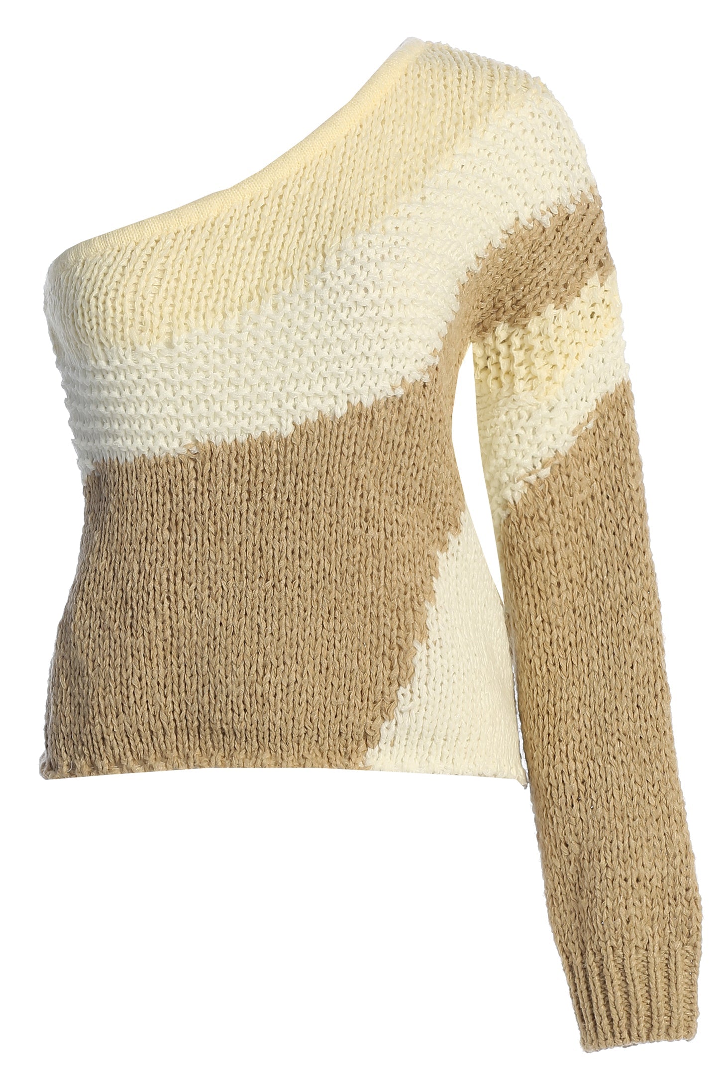 Ivory/Beige Hazel Sweater Knit Top JLUXLABEL