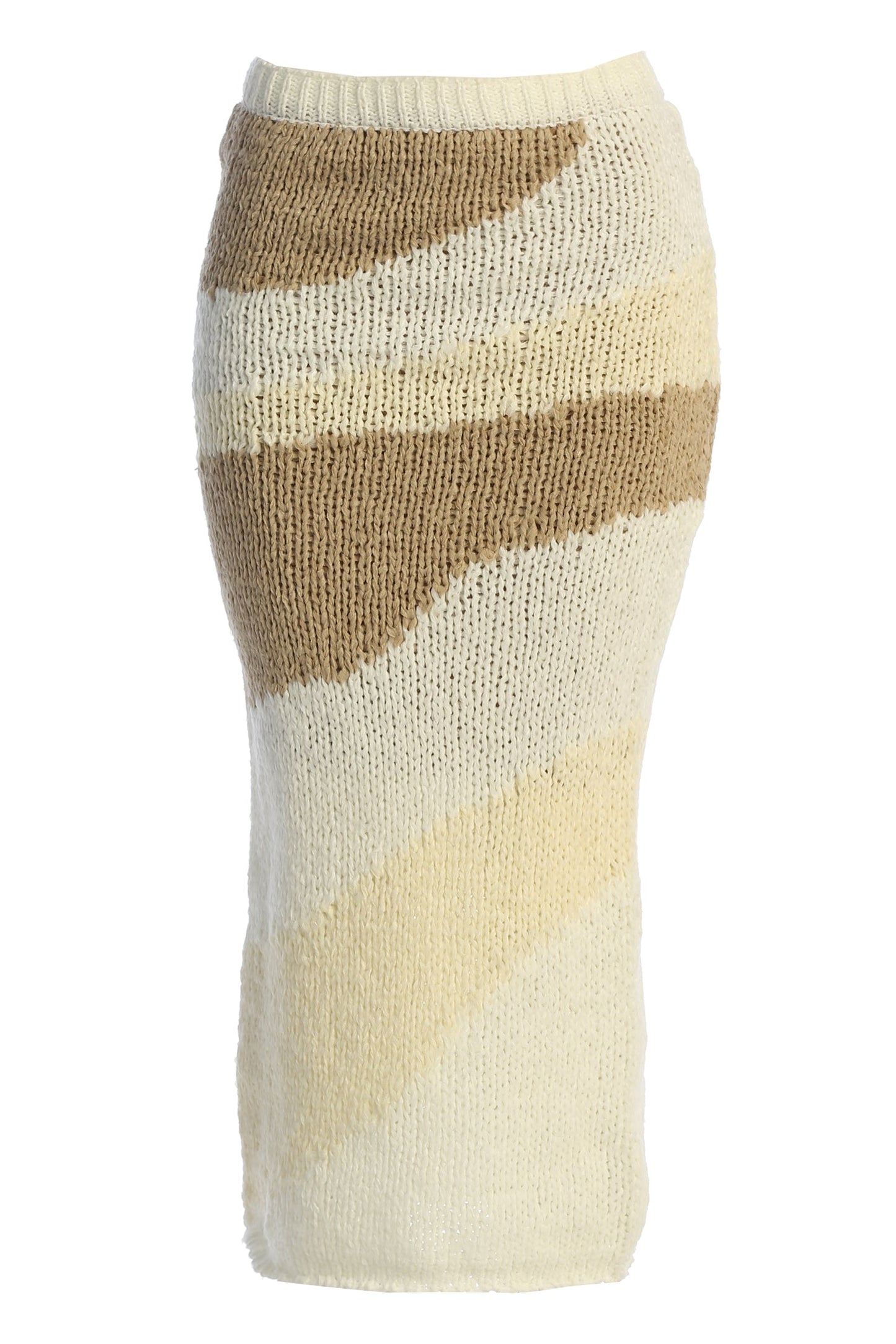 Ivory/Beige Monette Printed Knit Skirt JLUXLABEL