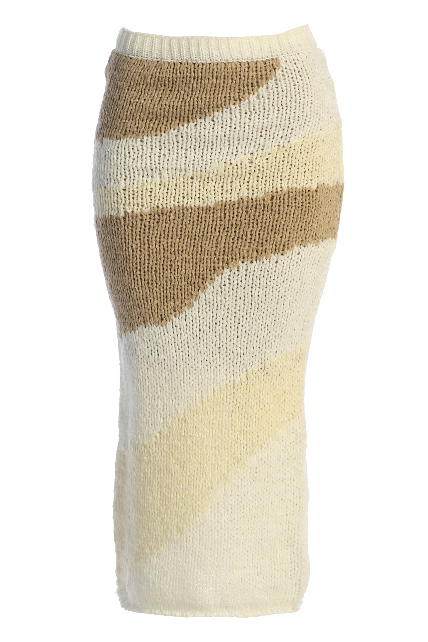 Ivory/Beige Monette Printed Knit Skirt JLUXLABEL