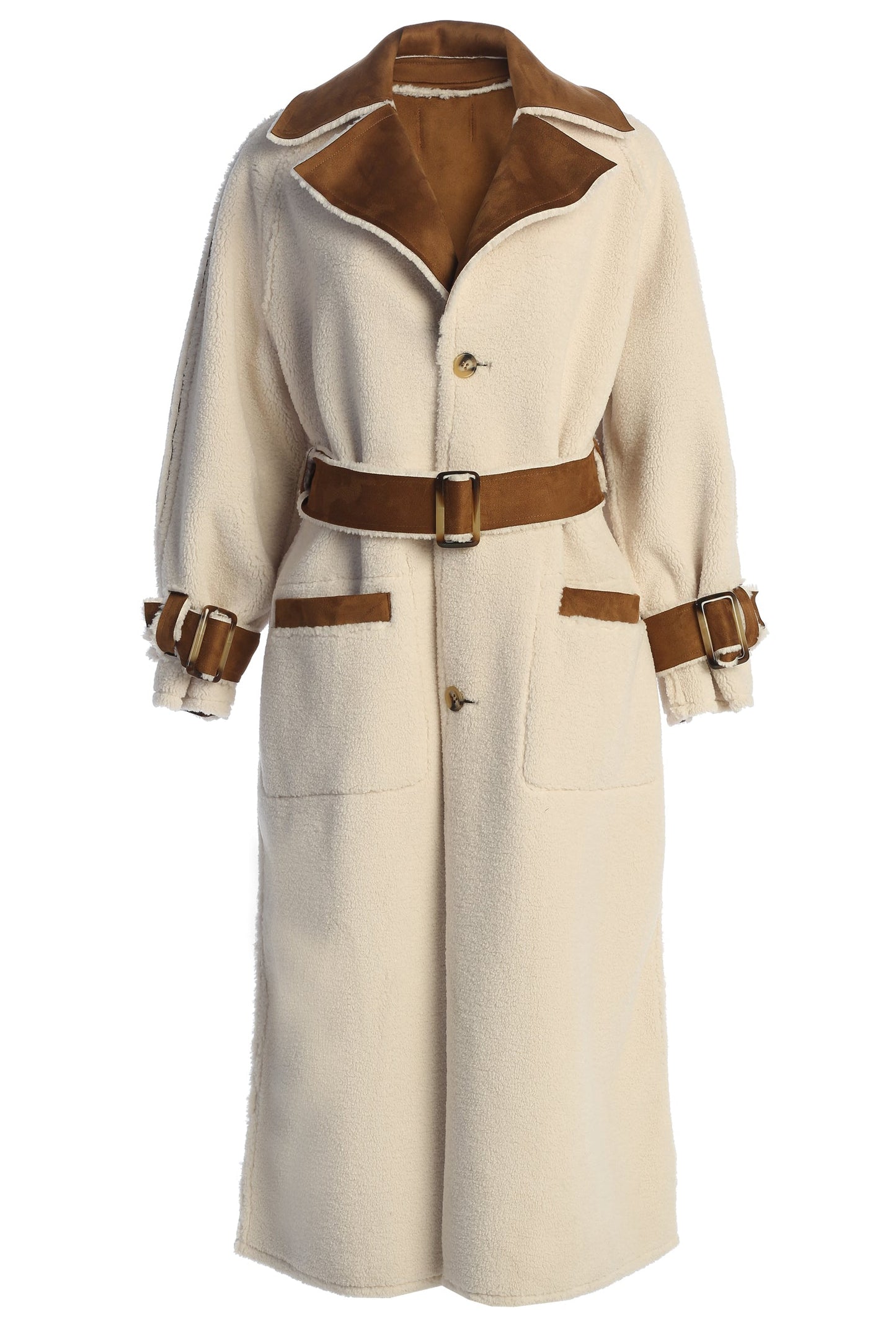 Tan Suede And Sherpa Reversible Coat JLUXLABEL