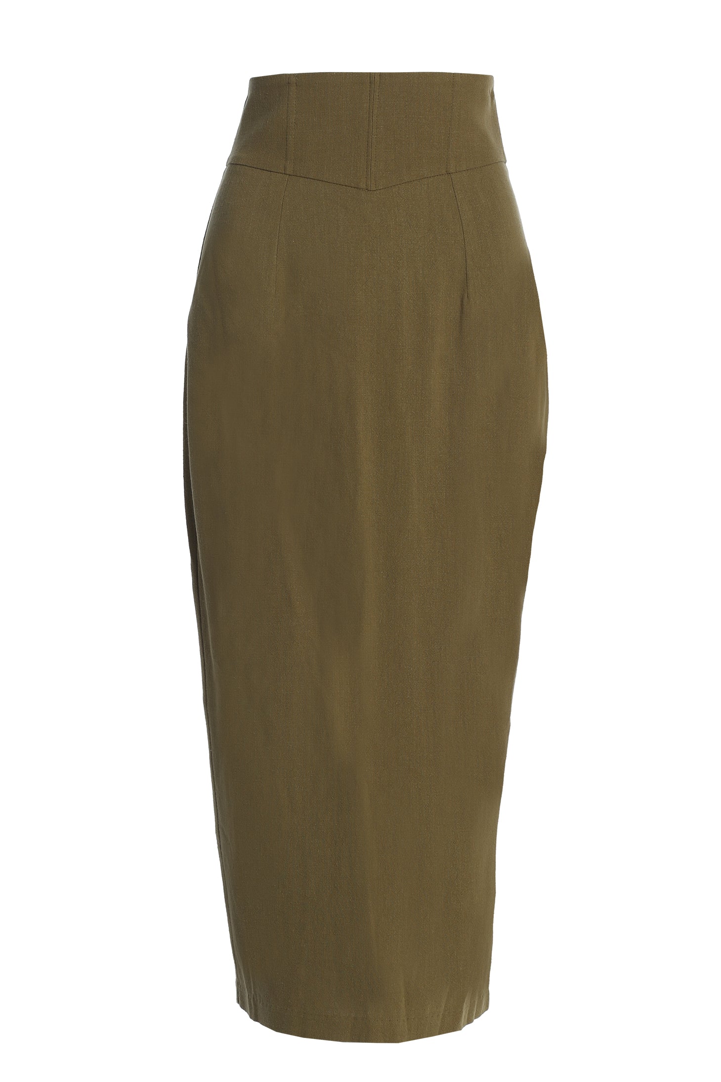 Olive Coastland Linen Skirt JLUXLABEL