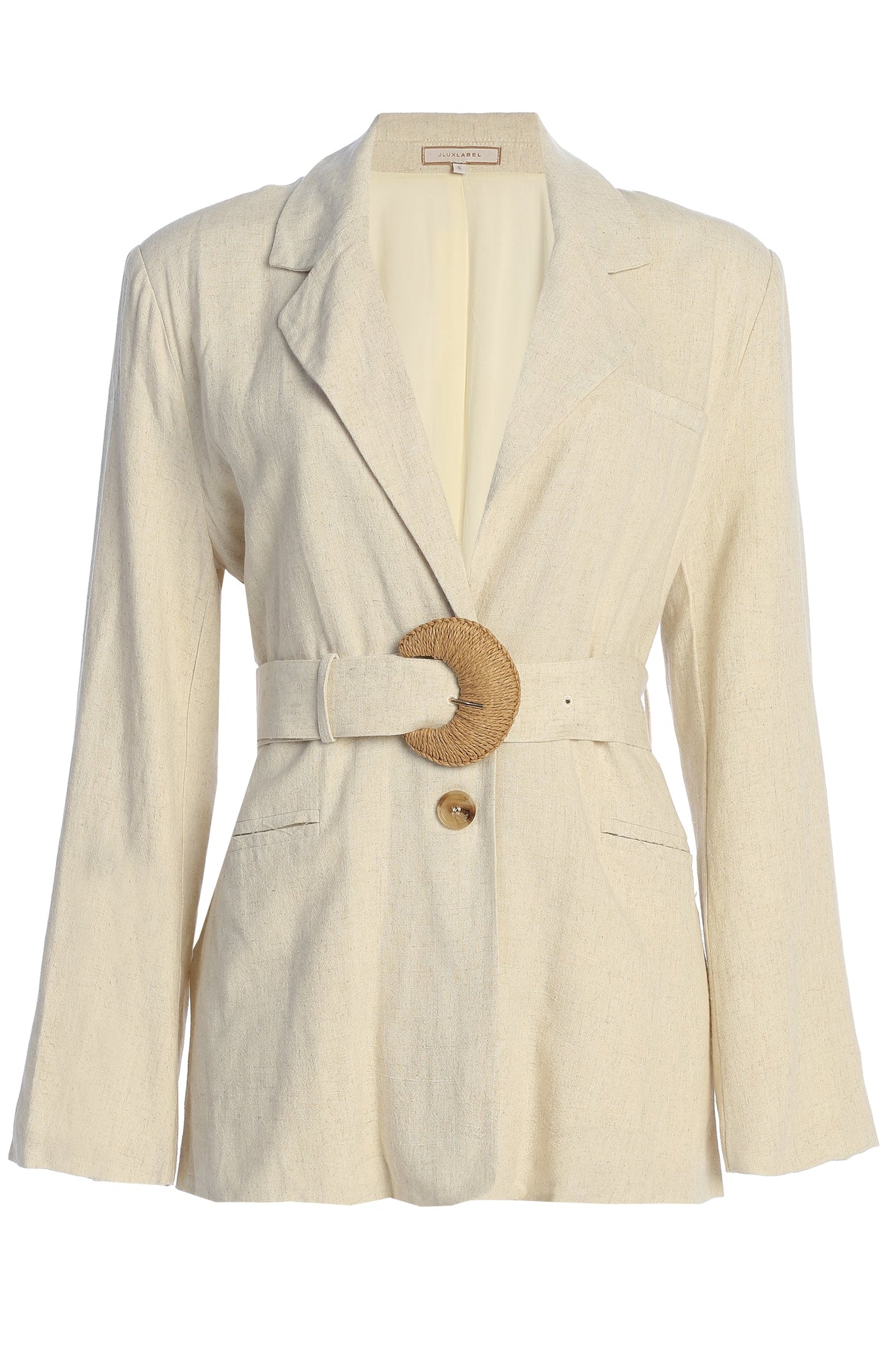Natural Ocean Breeze Linen Blazer JLUXLABEL