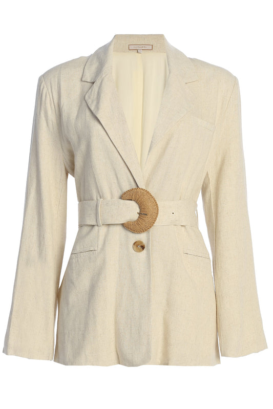Natural Ocean Breeze Linen Blazer JLUXLABEL