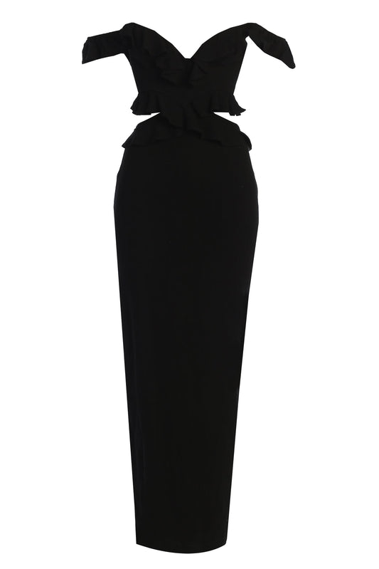 Black Brighter Days Linen Maxi Dress JLUXLABEL
