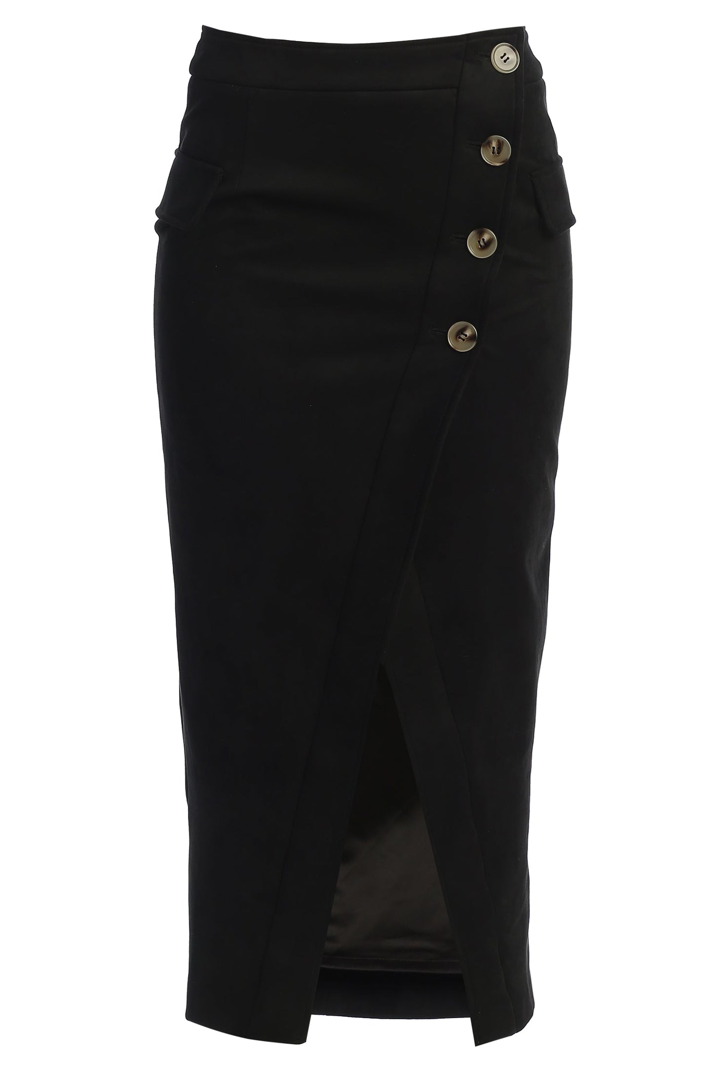 Black Audrey Suede Midi Skirt JLUXLABEL