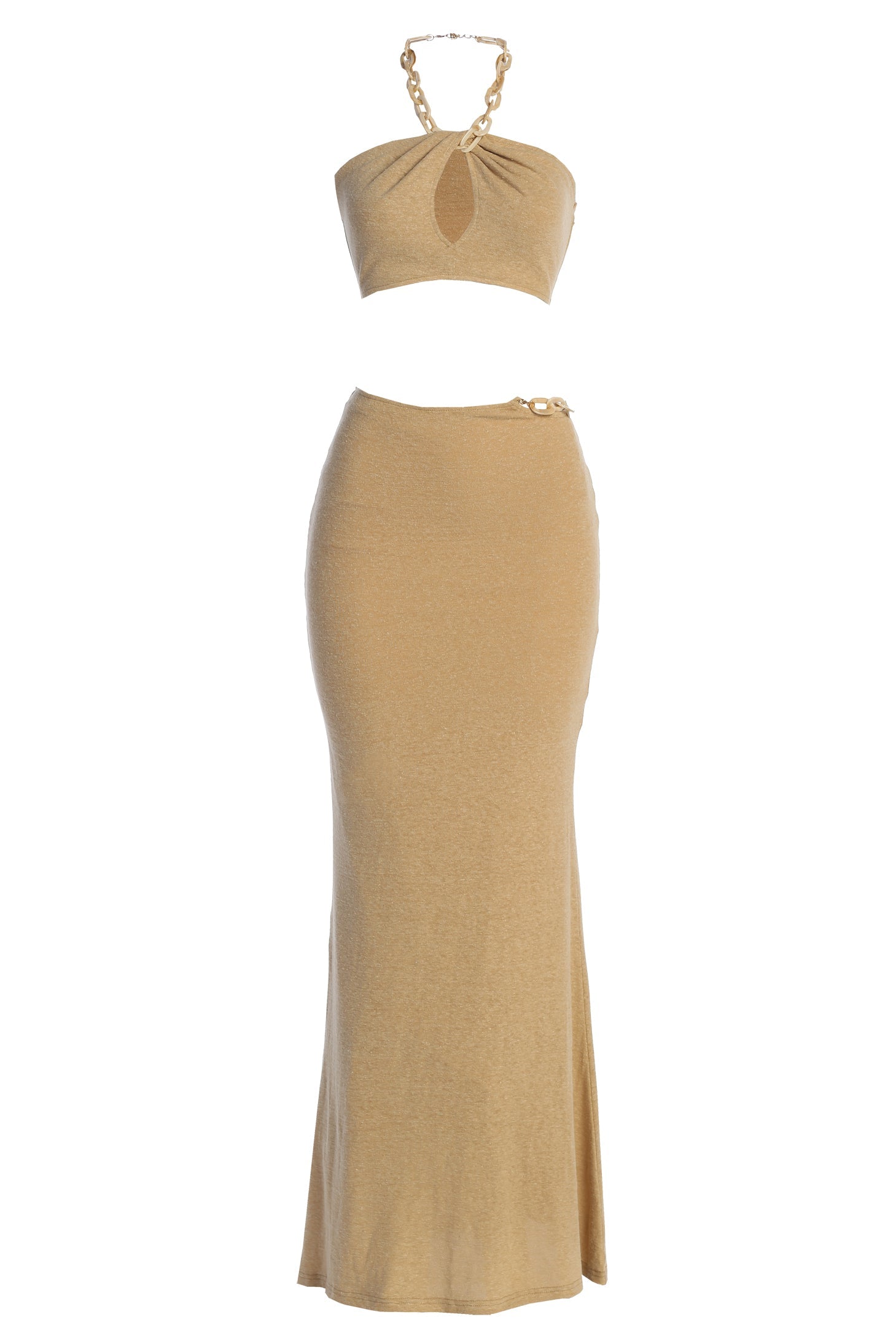 Beige Summer Horizon Skirt Set JLUXLABEL