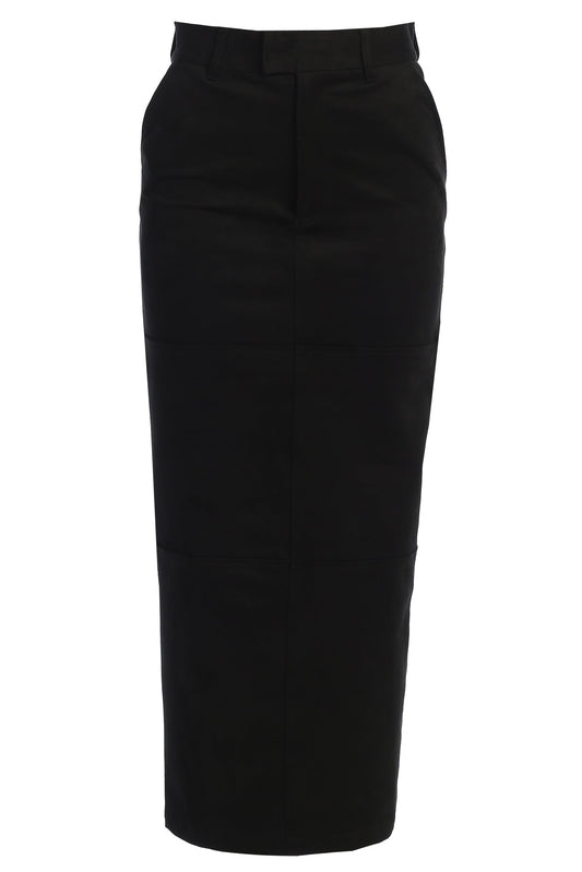 Black Joy Suede Maxi Skirt JLUXLABEL
